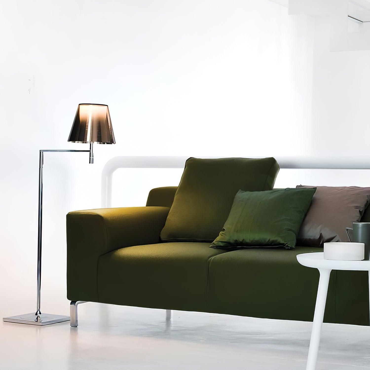 Chrome Prism Bending Floor Lamp - Modern Adjustable LED Standing Light for Living Room, Bedroom & Office Decor - Perfect for Reading, Relaxing & Ambient Lighting