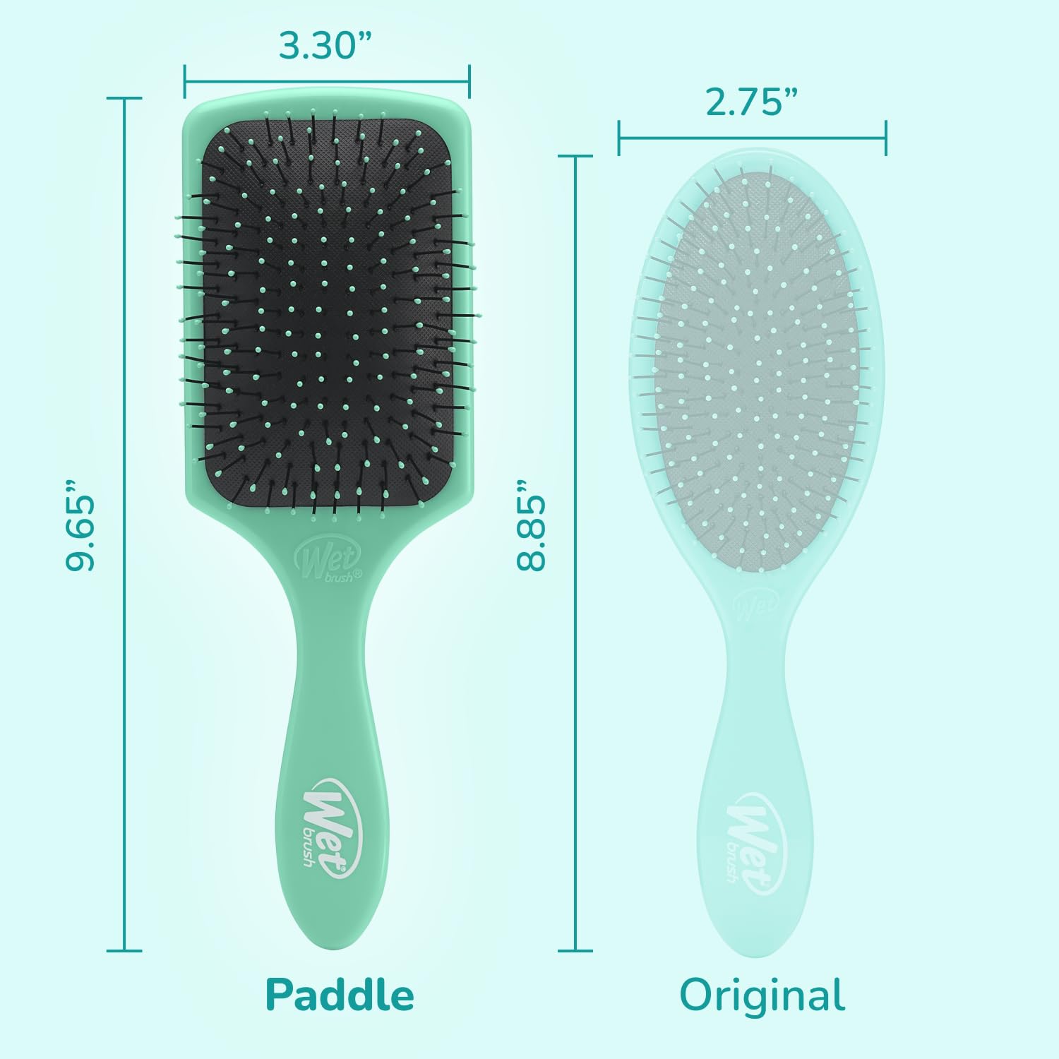 Wet Brush Paddle Detangler Hair Brush with Ultra-Soft IntelliFlex Bristles & AquaVent Design - Pain-Free Detangling for Women & Men - Perfect for Wet, Dry, Damaged Hair & Hair Treatments - Amazon Exclusive Aqua Color - Ideal for Daily Hair Care, Salon Styling & Travel Use