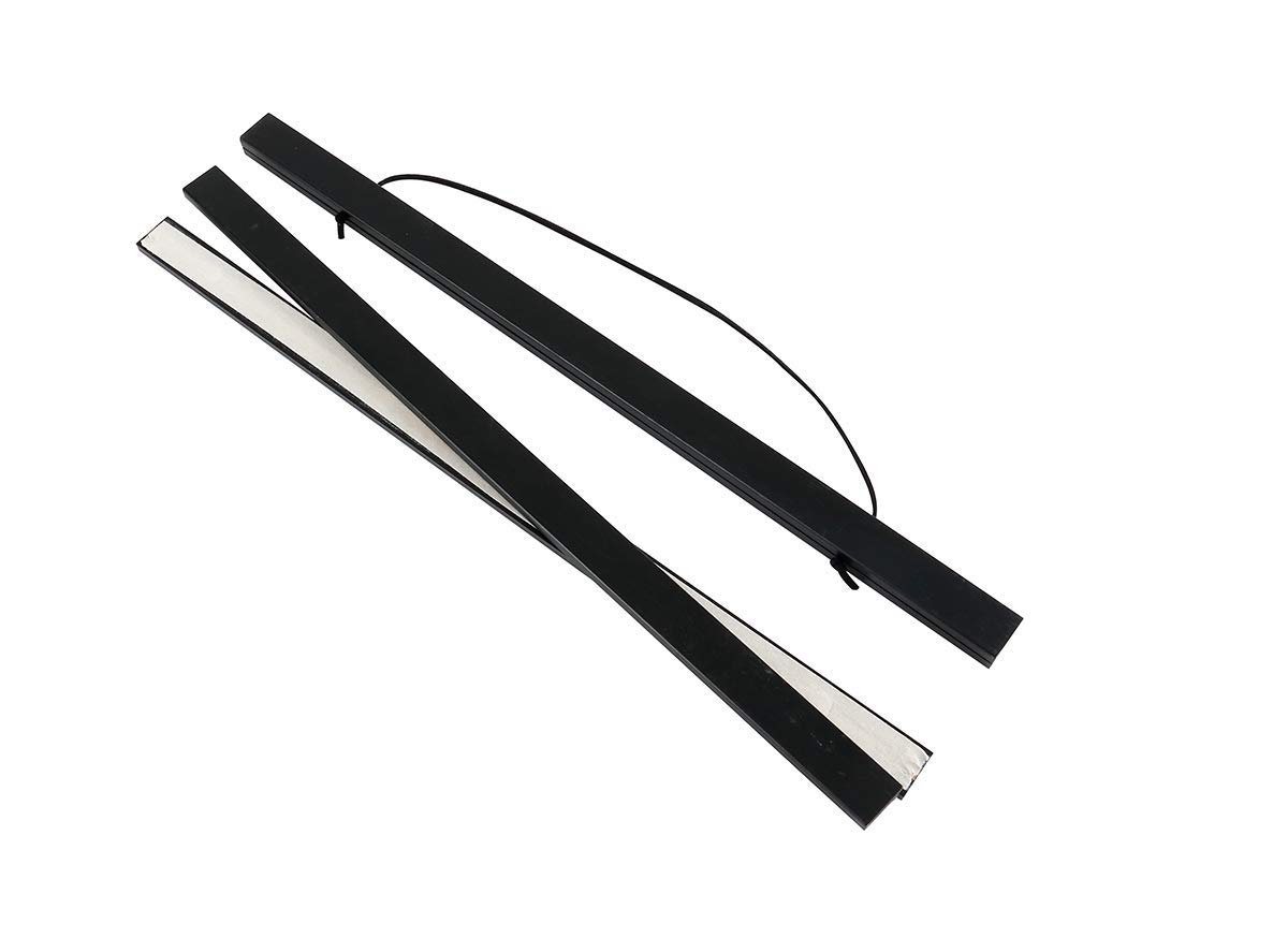 2 Pack Magnetic Poster Hanger Frame - 33x24 33x23 33x47 Light Wood Wooden Magnet Canvas Artwork Print Dowel Hanging Kit (Black, 33 Inch) - Perfect for Home Decor, Office Wall Art & Gallery Displays
