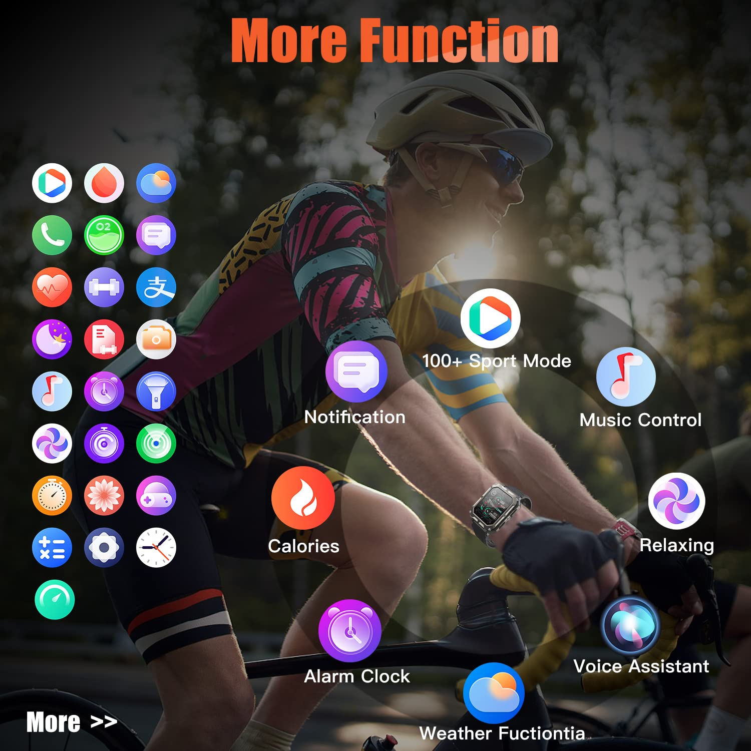 Military Rugged Smartwatch for Men - IP68 Waterproof Fitness Tracker with Call Function, 1.83