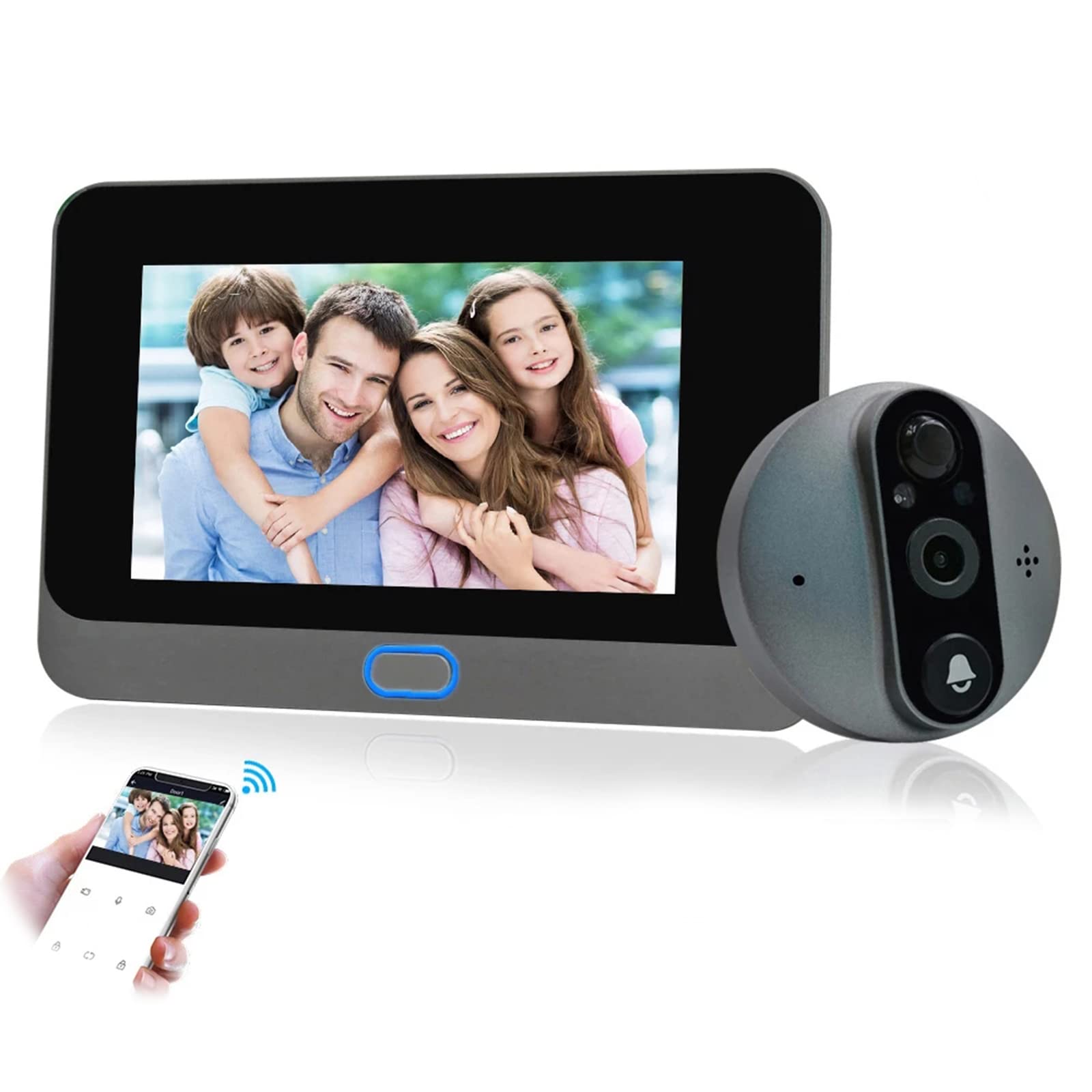 Zhirceke 1080P Smart WiFi Video Doorbell Camera with Two-Way Audio, 120° Wide Angle, Night Vision - Wireless Security Doorbell for Home, Office, Apartment (Remote Access via Mobile App) - Perfect for Front Door Monitoring, Package Delivery Alerts & Visitor Communication