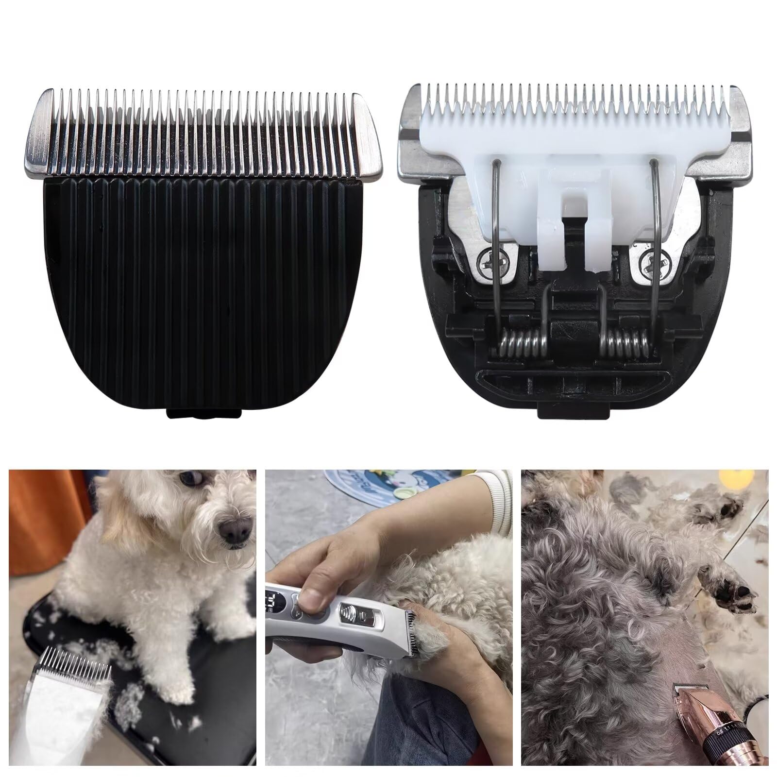 2 Pack Professional Low Noise Dog Hair Clipper Replacement Blades - Compatible with ONEISALL Pet Clippers, Cat & Dog Grooming Accessories for Home Use & Professional Grooming