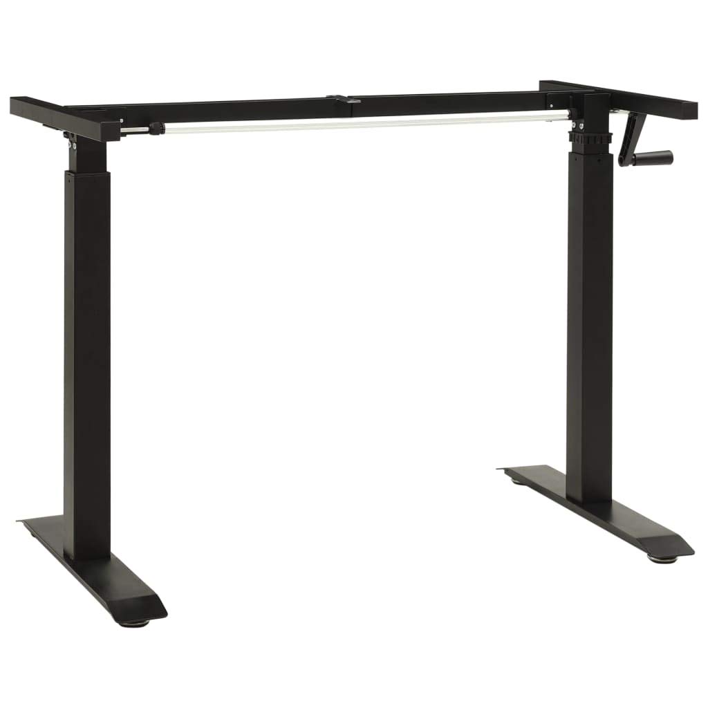 Adjustable Standing Desk Frame - Manual Hand Crank Height Adjustable Workstation (Black) | Perfect for Home Office, Study & Workspace Ergonomics