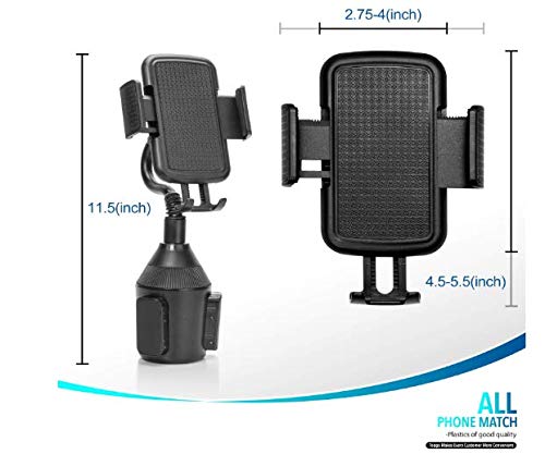 Universal Car Cup Holder Phone Mount - Adjustable Gooseneck Cradle for Smartphones - Perfect for Driving & Navigation