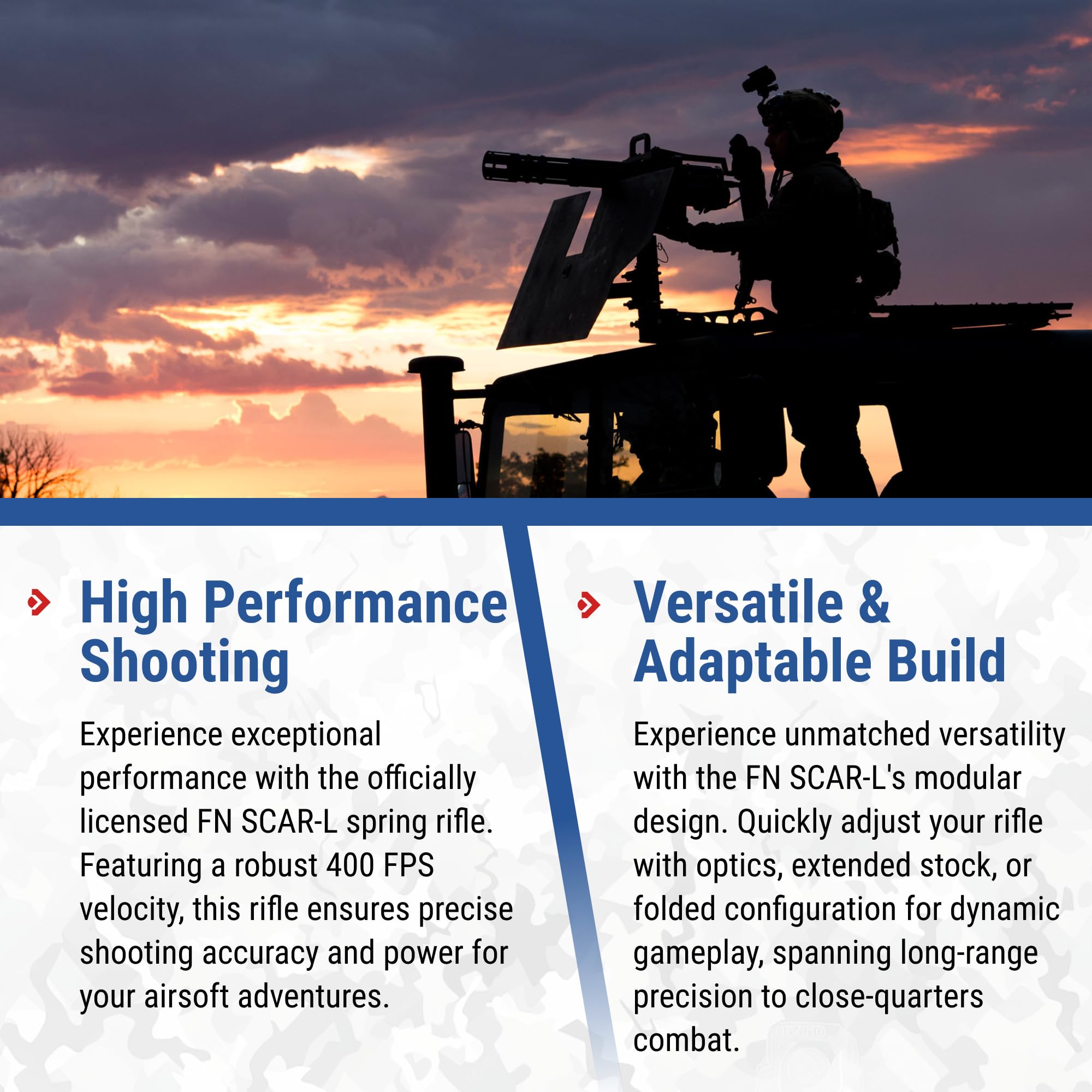 Soft Air SCAR-L Licensed Full Size Spring Powered Airsoft Rifle - Realistic Tactical Training & Outdoor Shooting Games