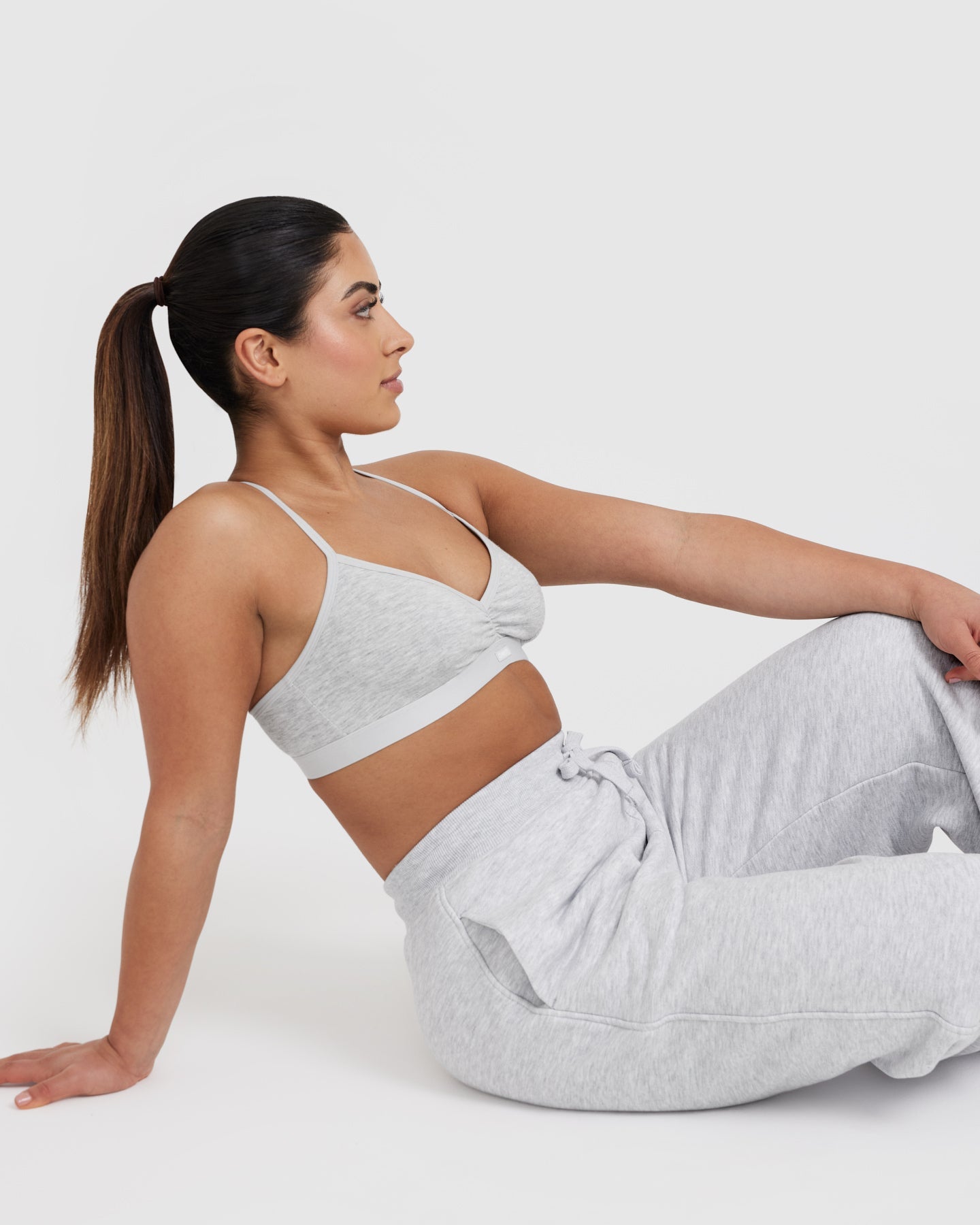 Soft Classic Bralette - Comfortable Wireless Lace Bralette in Grey Marl | Perfect for Yoga, Lounge & Everyday Wear