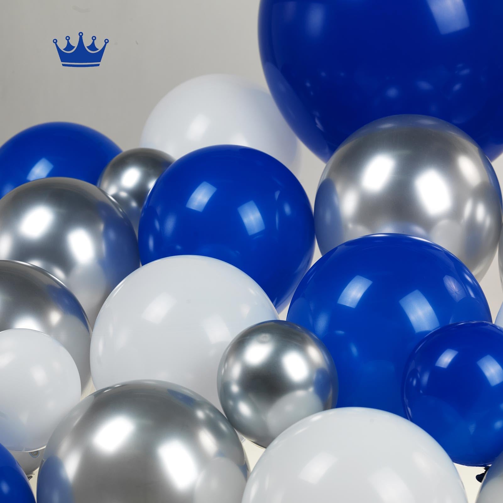 Royal Blue & White Balloon Garland Arch Kit - 143Pcs Winter Silver Balloons for Wedding, Baby Shower, Graduation, 21st Birthday Decorations | Perfect for Prince-Themed Parties & Men's Celebrations