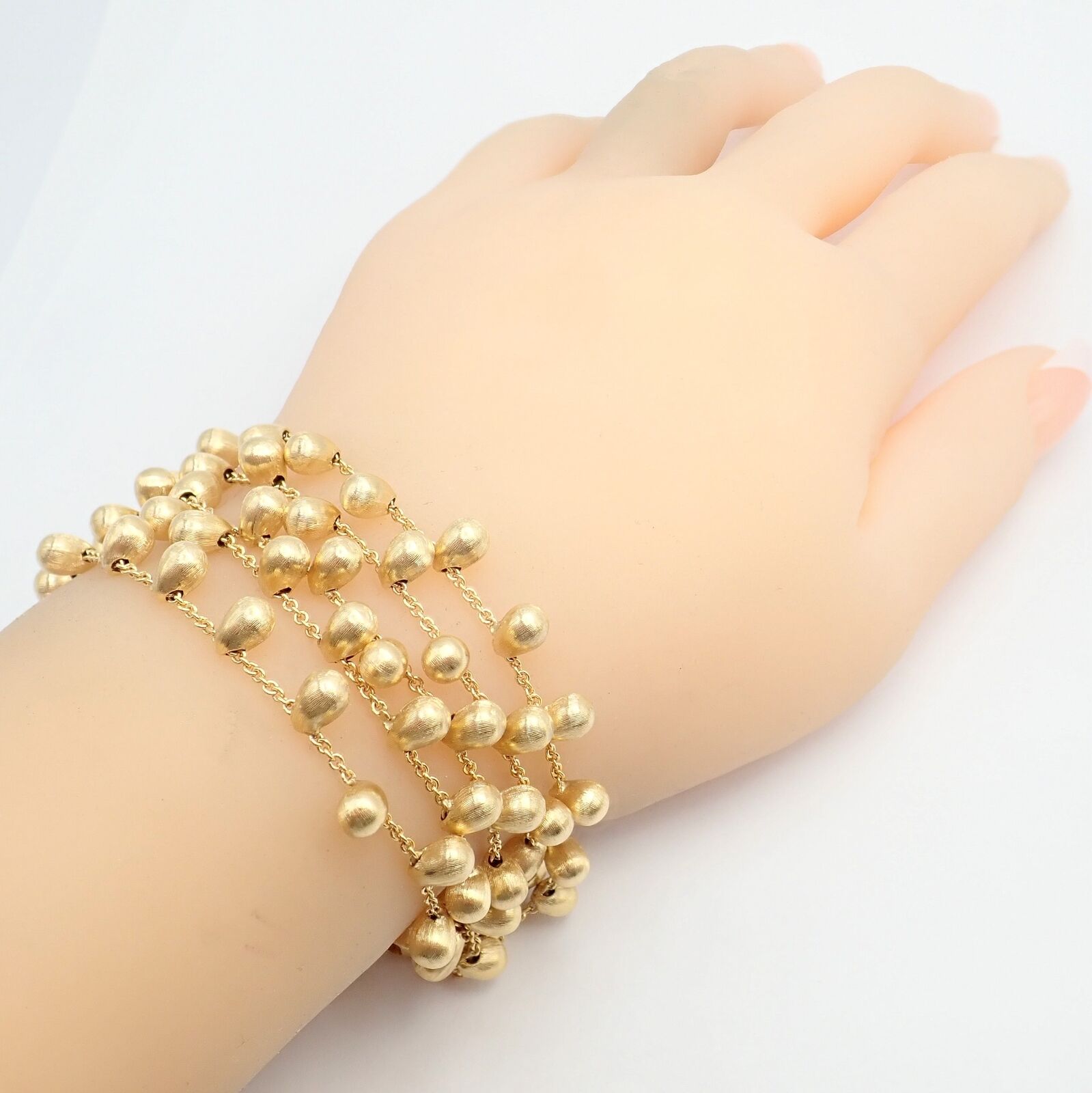 Authentic Marco Bicego 18k Yellow Gold Five-Stand Acapulco Bead Bracelet - Luxury Italian Jewelry for Women, Perfect for Parties & Special Occasions