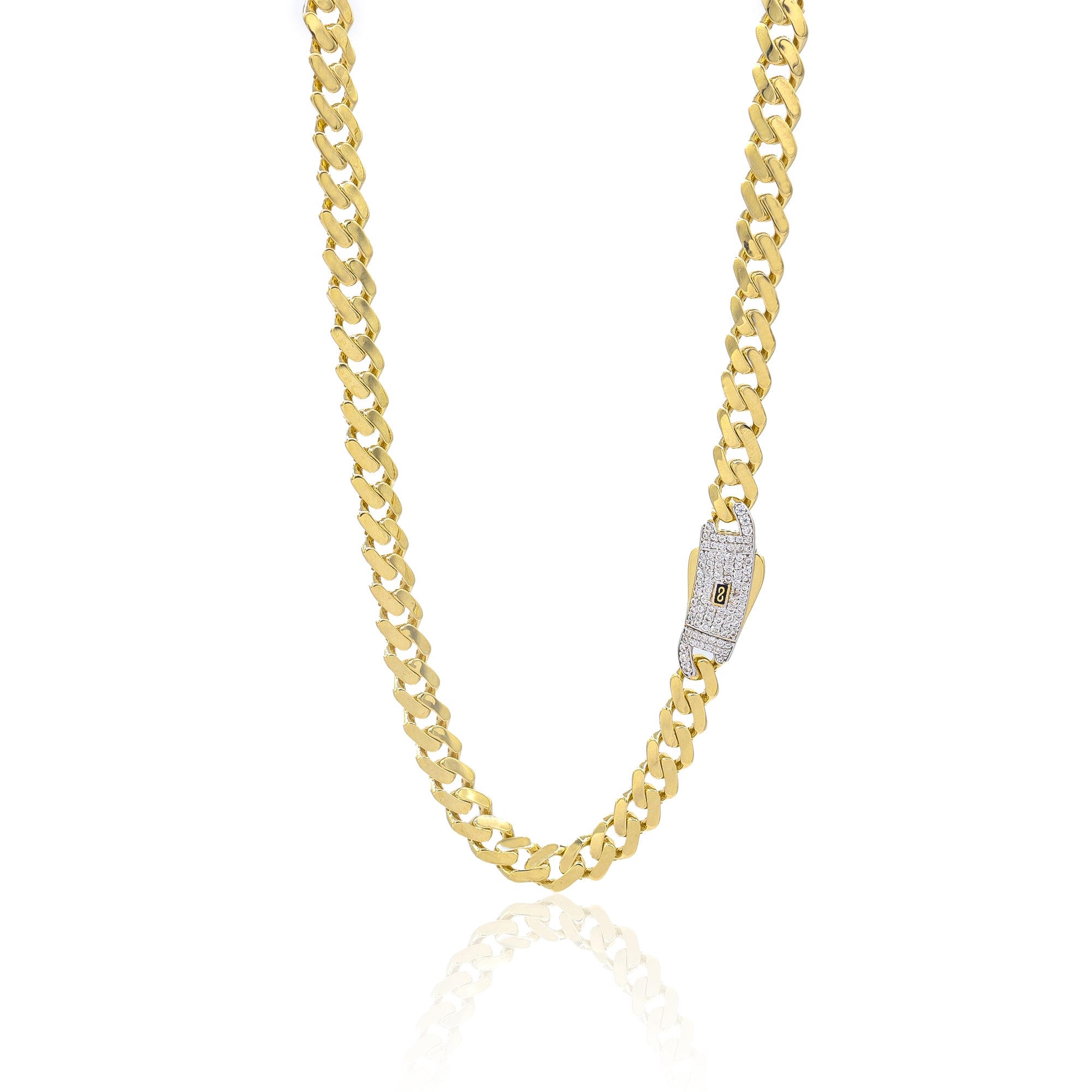 14K Hollow Cuban Monaci Chain Necklace - 7MM Width, 20 Inches Length - Gold Plated Jewelry for Men & Women - Perfect for Layering, Gifts & Everyday Wear