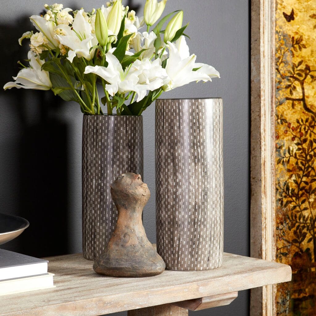 Cyan Design 10932 Atacama Vase - Handcrafted Thatched Sienna Small Decorative Vase for Home, Office & Wedding Decor