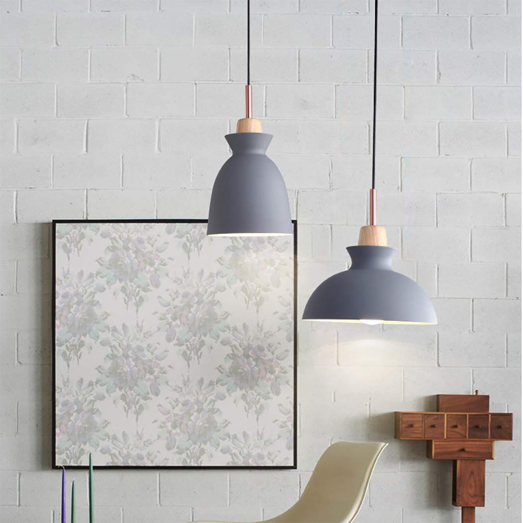 Modern 11 Inch Aluminum Pendant Light - Nordic Style Postmodern Ceiling Hanging Lamp for Dining Room, Kitchen, Coffee Bar & Living Room - Gray - Perfect for Home Decor, Restaurant Lighting & Cafe Ambiance