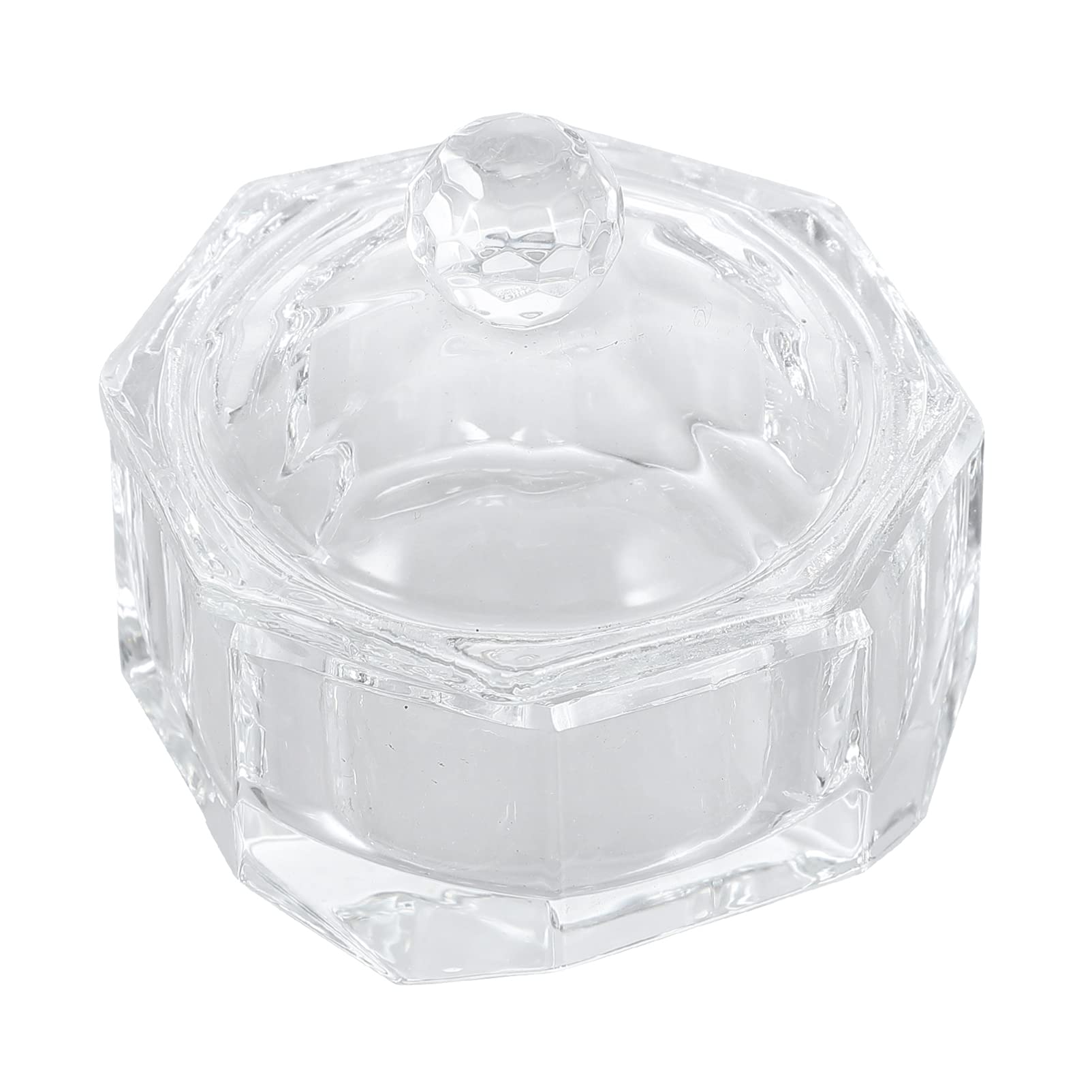 Healifty 12-Piece Glass Nail Polish Stand Set with Lids - Dappen Dish, Acrylic Liquid & Powder Cups, Crystal Bowls for Nail Art - Perfect for DIY Manicures, Salon & Professional Nail Technicians