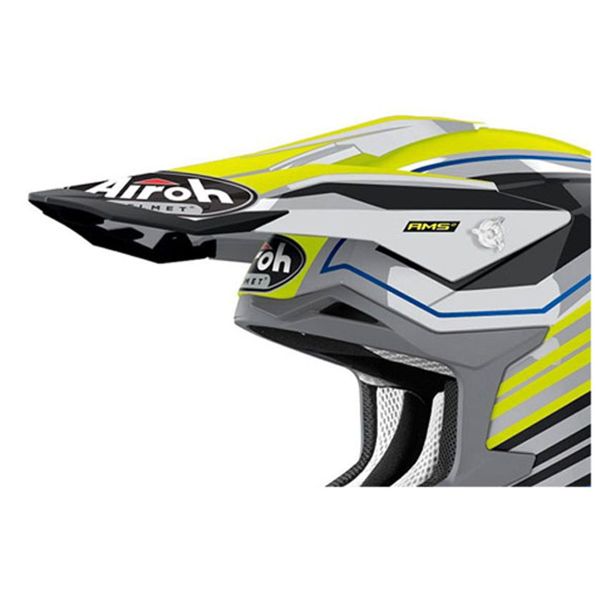 Airoh Peak For Strycker Motorcycle Helmet - Shaded Gloss Yellow & Grey - Lightweight & Durable for Street & Off-Road Riding