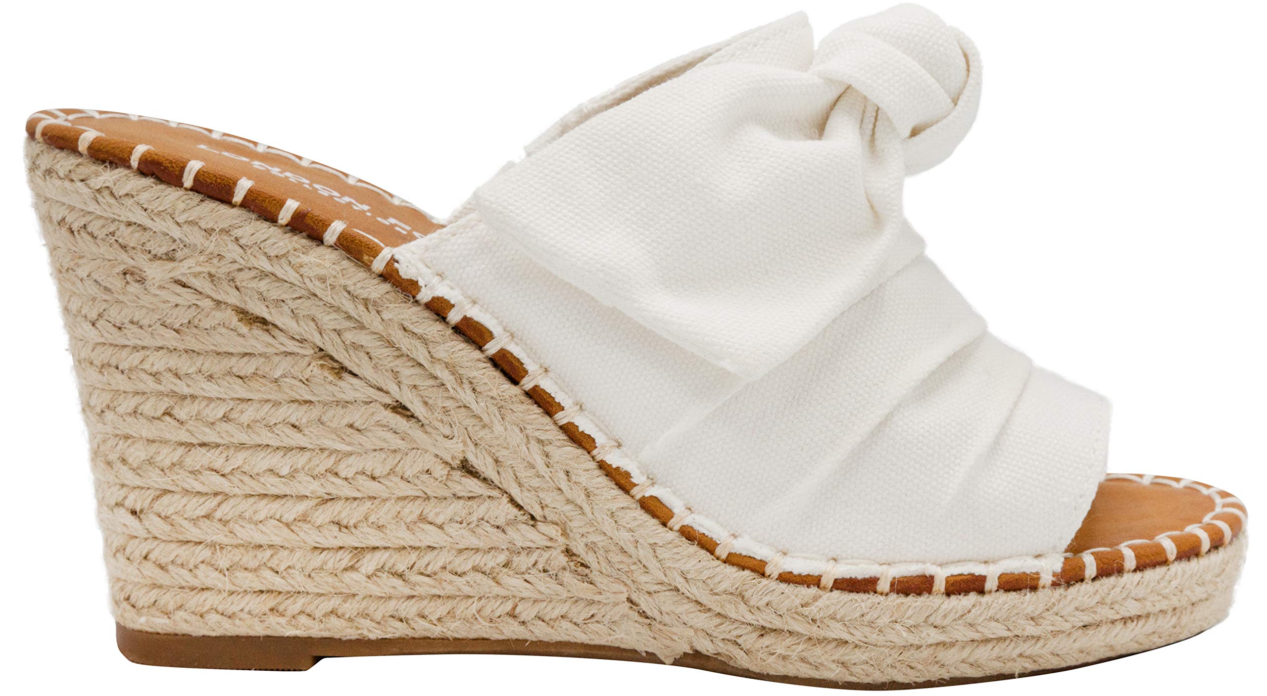 London Fog Women's Wedge Sandals with Bow - Casual Summer Shoes