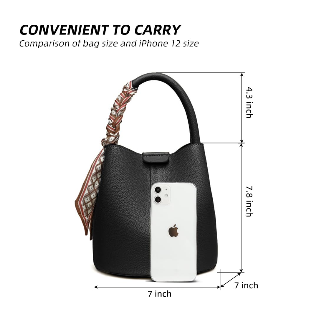 Didida Small Bucket Bags for Women | PU Vegan Leather Crossbody Purse | Mini Shoulder Bag with Removable Strap | Perfect for Daily Use, Shopping & Travel