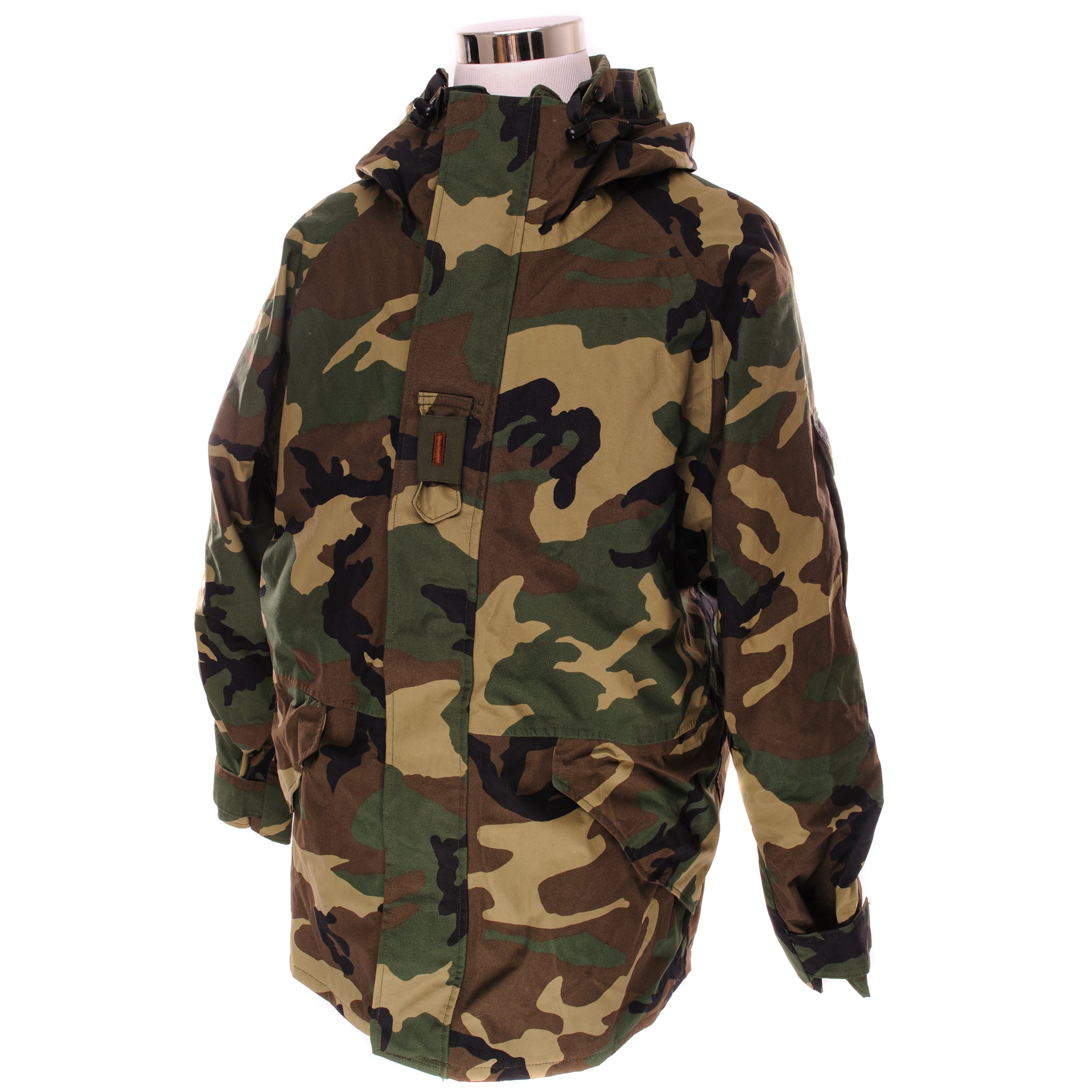 Vintage US Army Gore-Tex Woodland Camo ECWCS Parka Jacket - Size Large Long | Waterproof Military Outerwear for Hiking, Camping & Outdoor Adventures