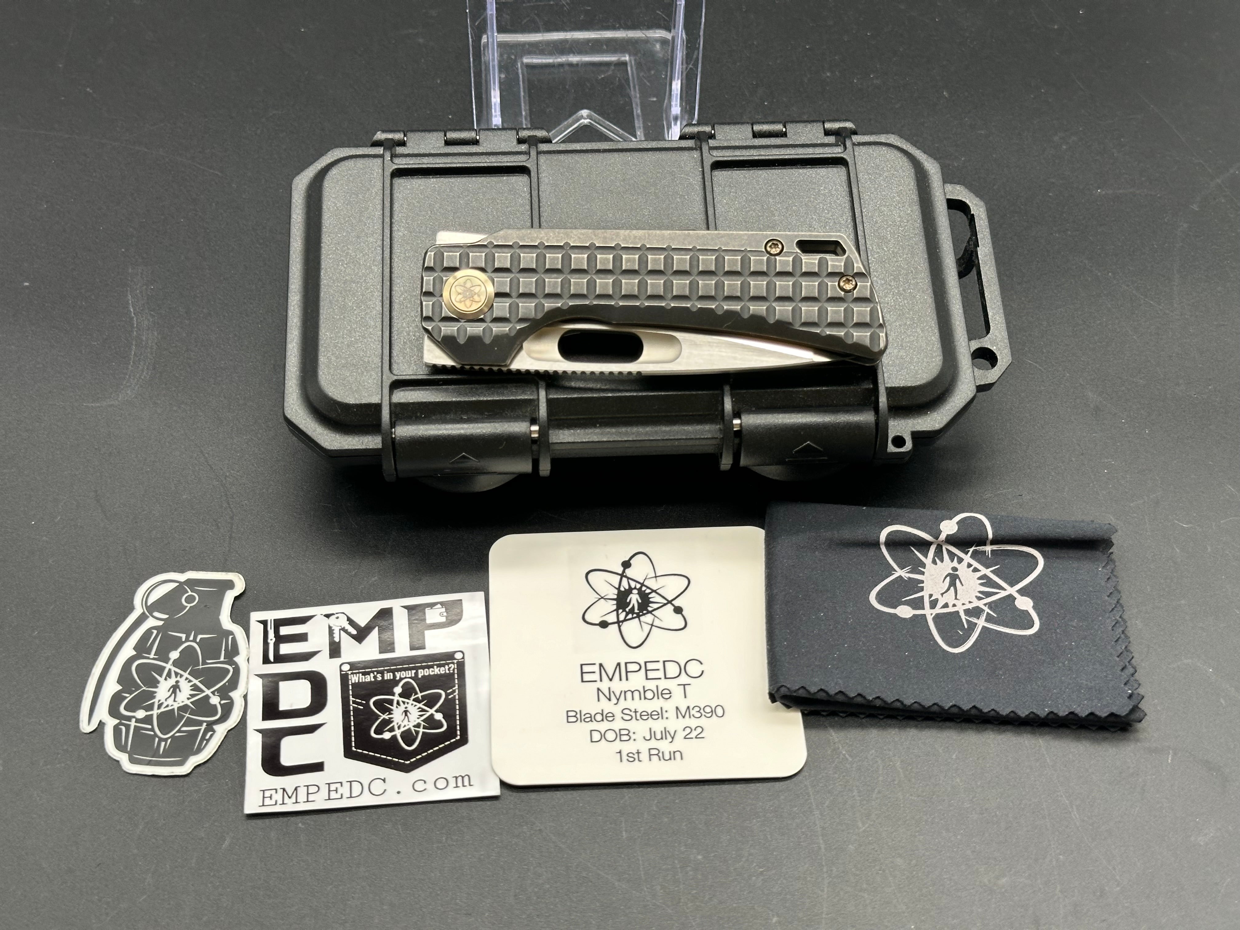 EMP EDC Nymble T 3.1 Pocket Knife - M390 Premium Steel Blade, Blackwashed Titanium Handle - Perfect for Everyday Carry, Outdoor Adventures & Tactical Use