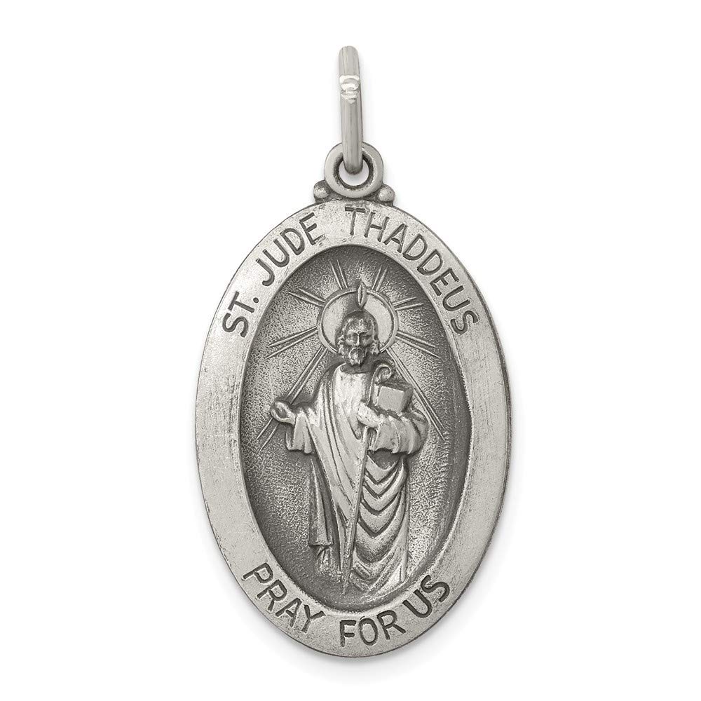 Sterling Silver Saint Jude Thaddeus Medal Pendant - Religious Jewelry for Protection & Hope - Perfect for Prayer, Gifts & Everyday Faith Wear