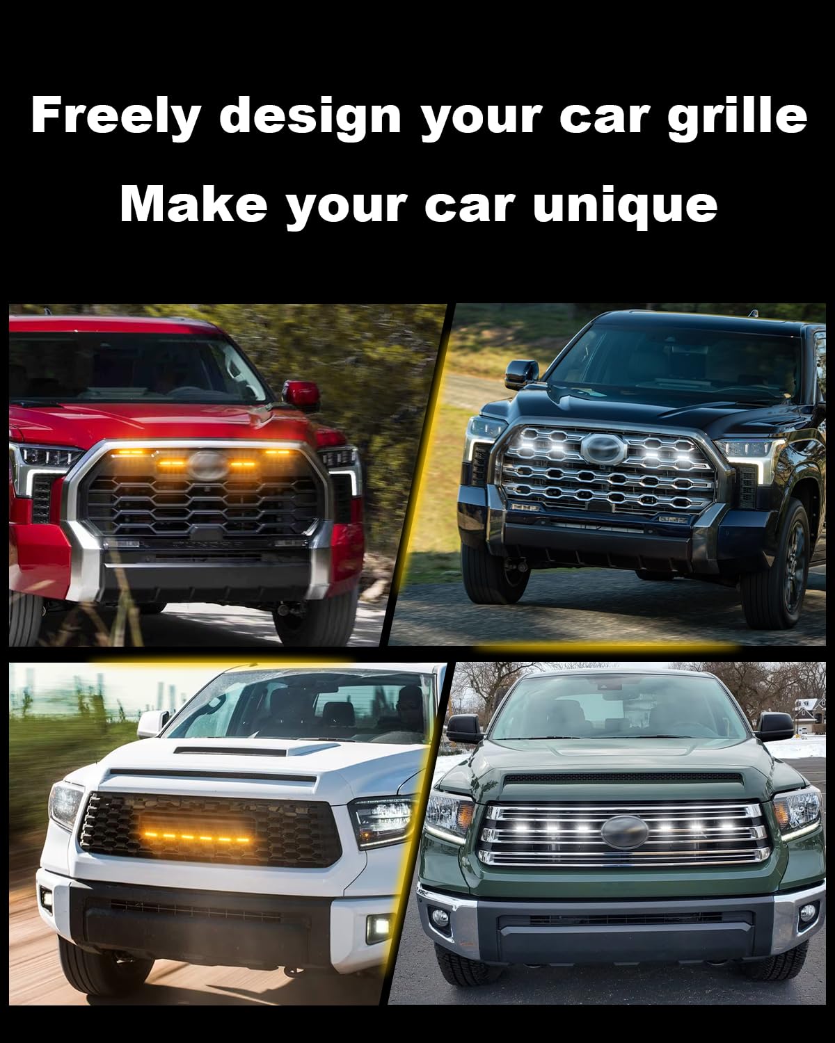 LED Grill Lights for Toyota Tundra 2019-2025 - Amber Off-Road Accessories