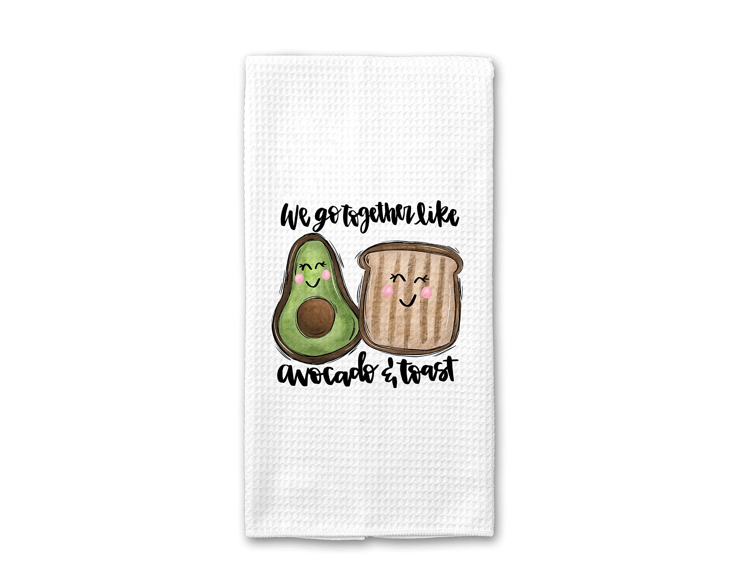 Avocado & Toast Friendship Couple Kitchen Towel Set - Summer Themed Dish Towels for Matching Kitchen Decor | Seasonal Home Accessories | Perfect Housewarming Gift for Friends | Great for Kitchen Decor, Hostess Gifts & Couples' Home Decor
