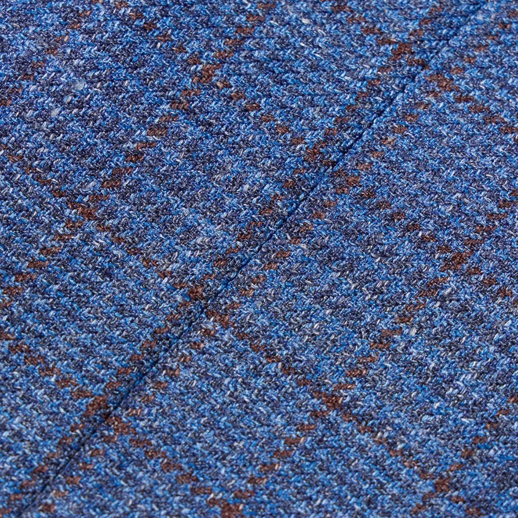 Corneliani Men's Power Wool Blend Blazer - Blue & Brown Classic Fit - Perfect for Business Meetings & Formal Events