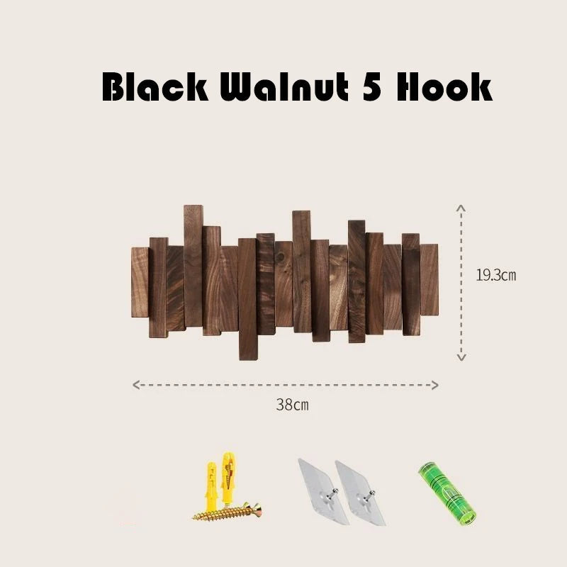 Solid Wood Wall Mounted Clothes Hanger Rack - Space Saving Storage for Bedroom, Closet & Laundry Room Organization