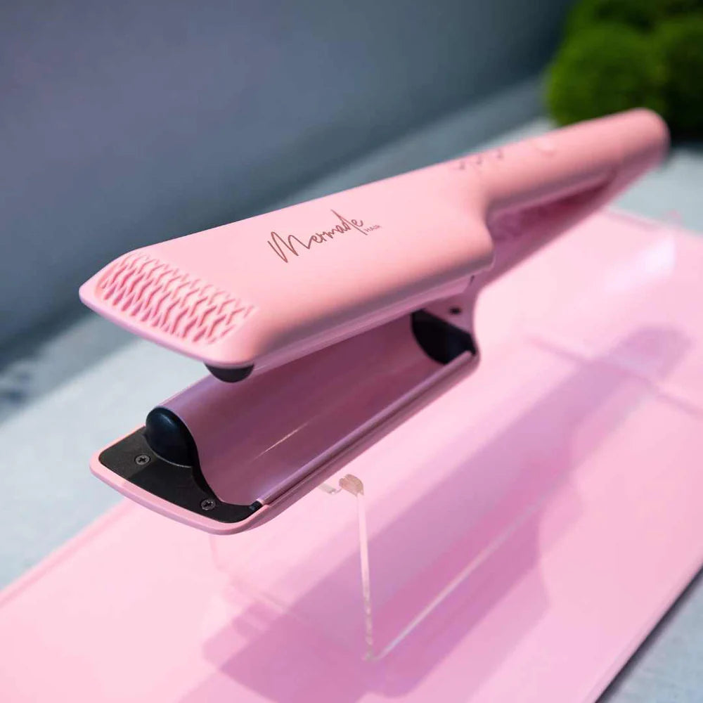 Mermade Hair Pink Double Waver - Professional 2-in-1 Curling Iron for Beach Waves & Loose Curls | Perfect for Parties, Weddings & Everyday Styling