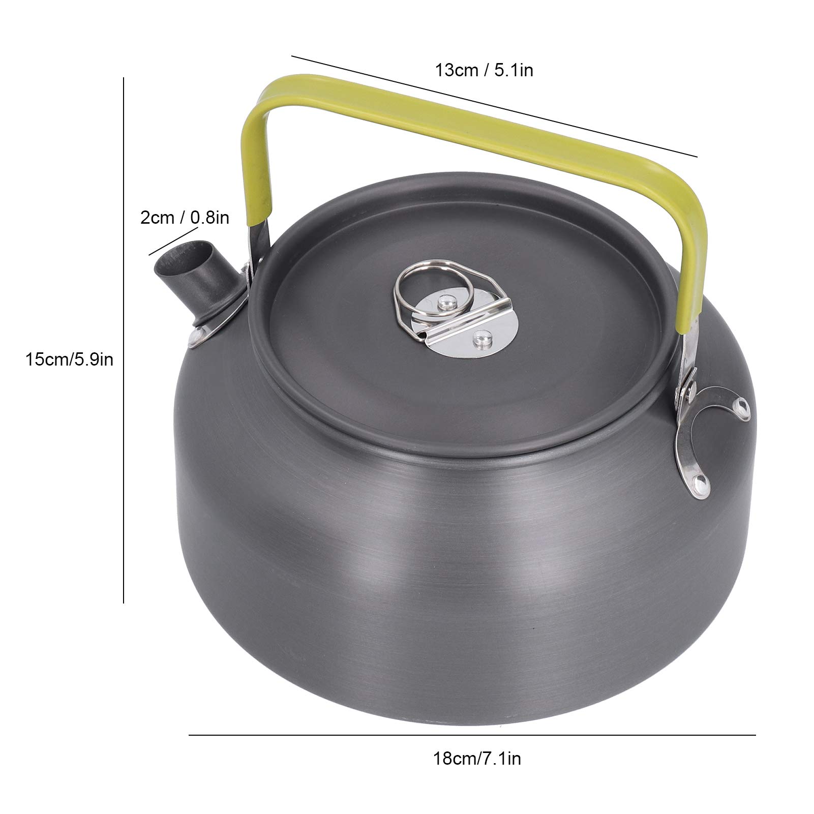 1.2L Aluminum Alloy Portable Camping Kettle - Lightweight Stovetop & BBQ Water Pot with Carry Bag for Hiking, Backpacking & Outdoor Adventures