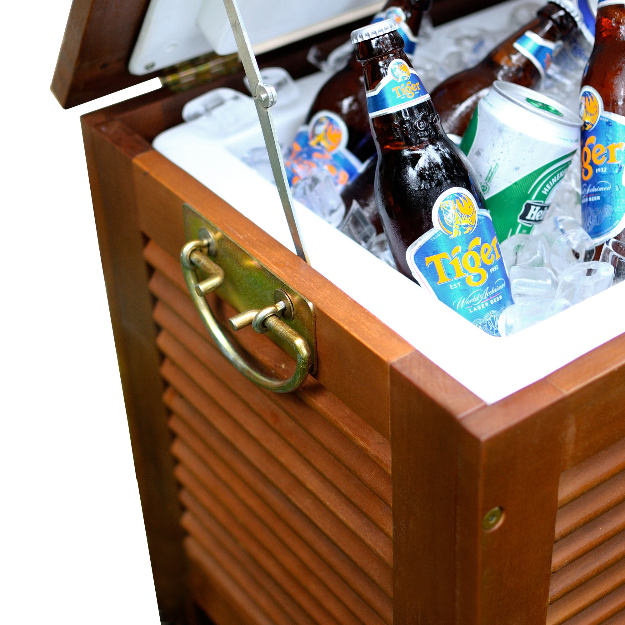 Merry Garden MPG-PC01 Premium Wooden Outdoor Patio Cooler Box - Perfect for Backyard BBQs, Pool Parties & Picnics