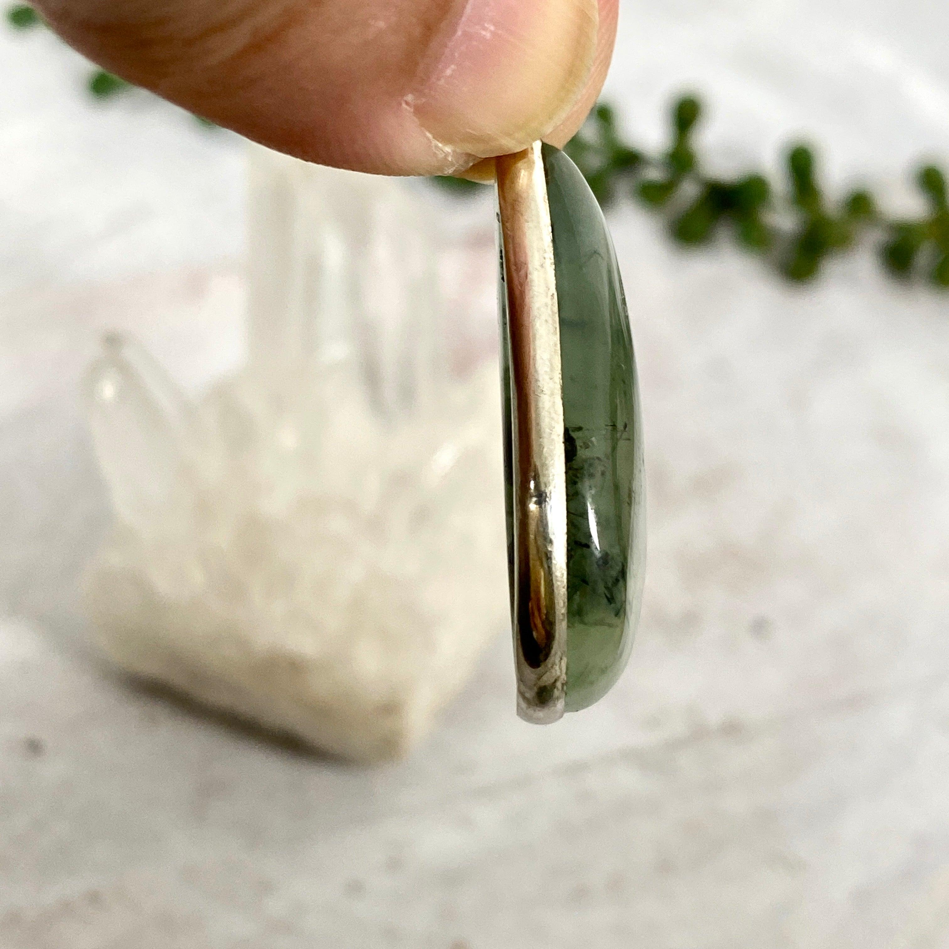 Natural Prehnite Teardrop Pendant Necklace KPGJ2760 - Elegant Jewelry for Women, Perfect for Weddings, Parties & Everyday Wear