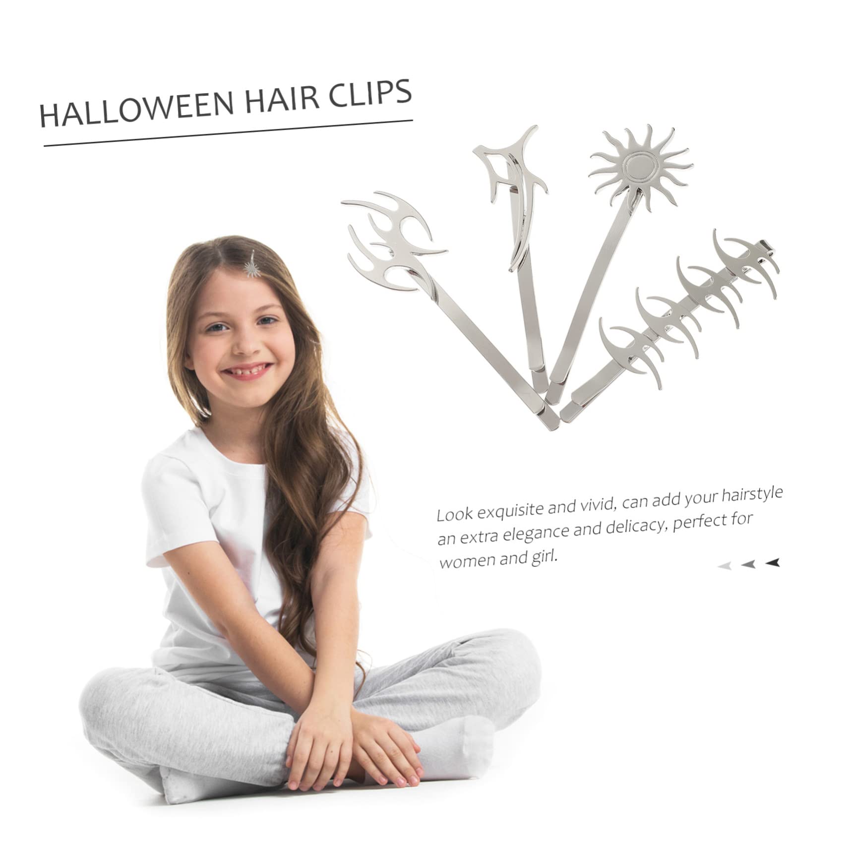 Minkissy Stylish 4-Piece Halloween Hair Clips Set - Punk Fashion Hair Accessories for Women | Perfect for Costume Parties, Cosplay & Gothic Outfits