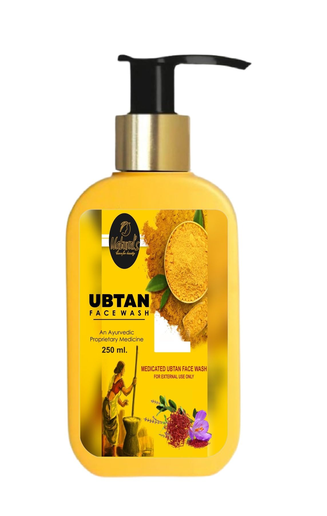 Natural's Care for Beauty Ubtan Face Wash 250ml - Herbal Cleanser for Glowing Skin | Daily Use for Acne, Dark Spots & Brightening | Perfect for Morning & Night Routine