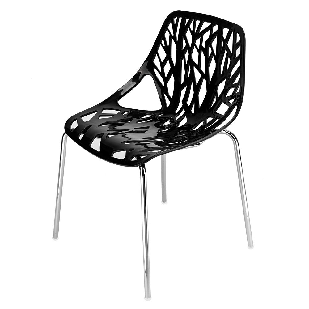 4 Pack Modern Plastic Dining Chairs - Birds Nest Style Lounge Chairs for Indoor & Outdoor Use - Perfect for Patio, Garden, Restaurant and Home Dining