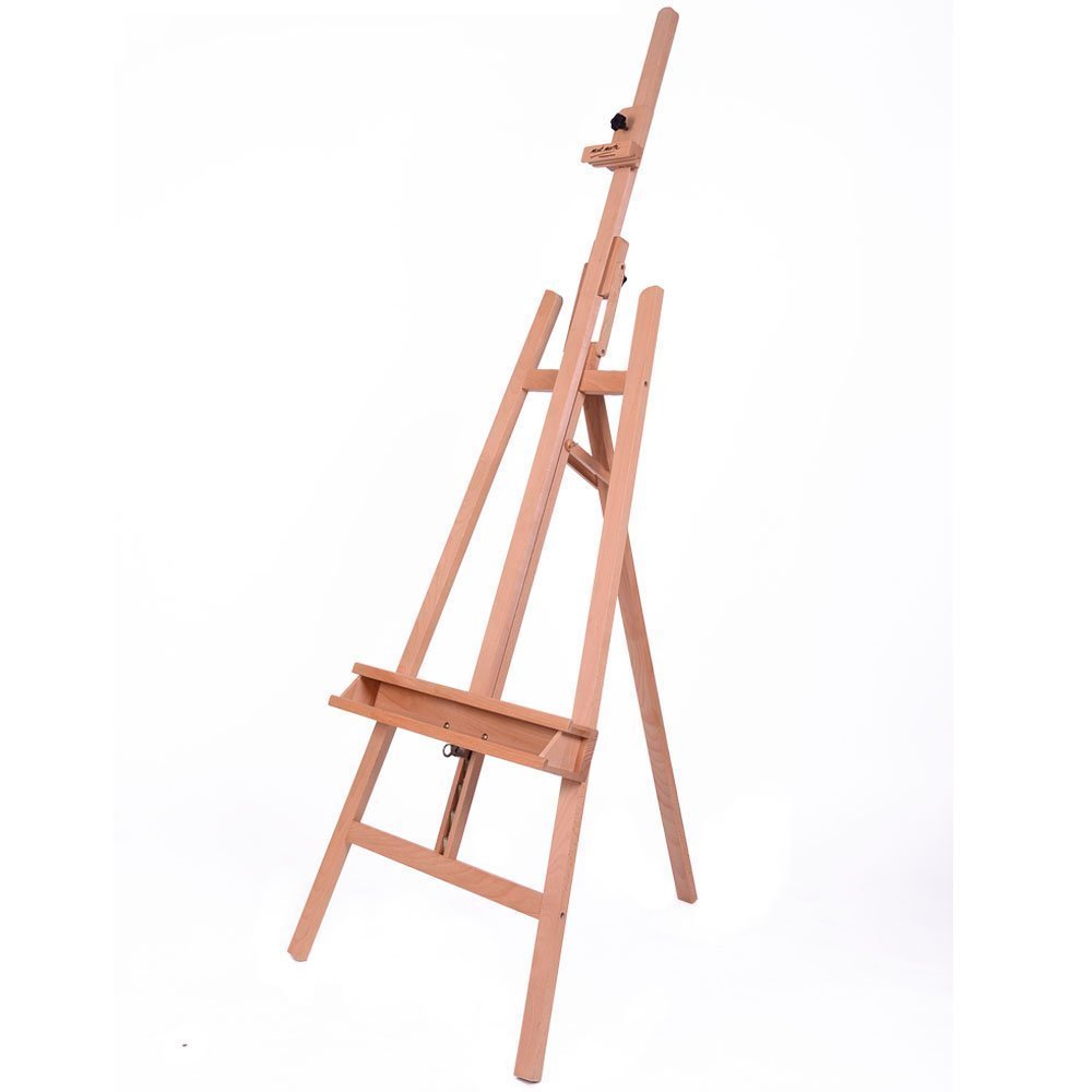 Mont Marte Professional Beech Wood Floor Easel with Adjustable Tilt - Perfect for Artists, Painters & Studio Use