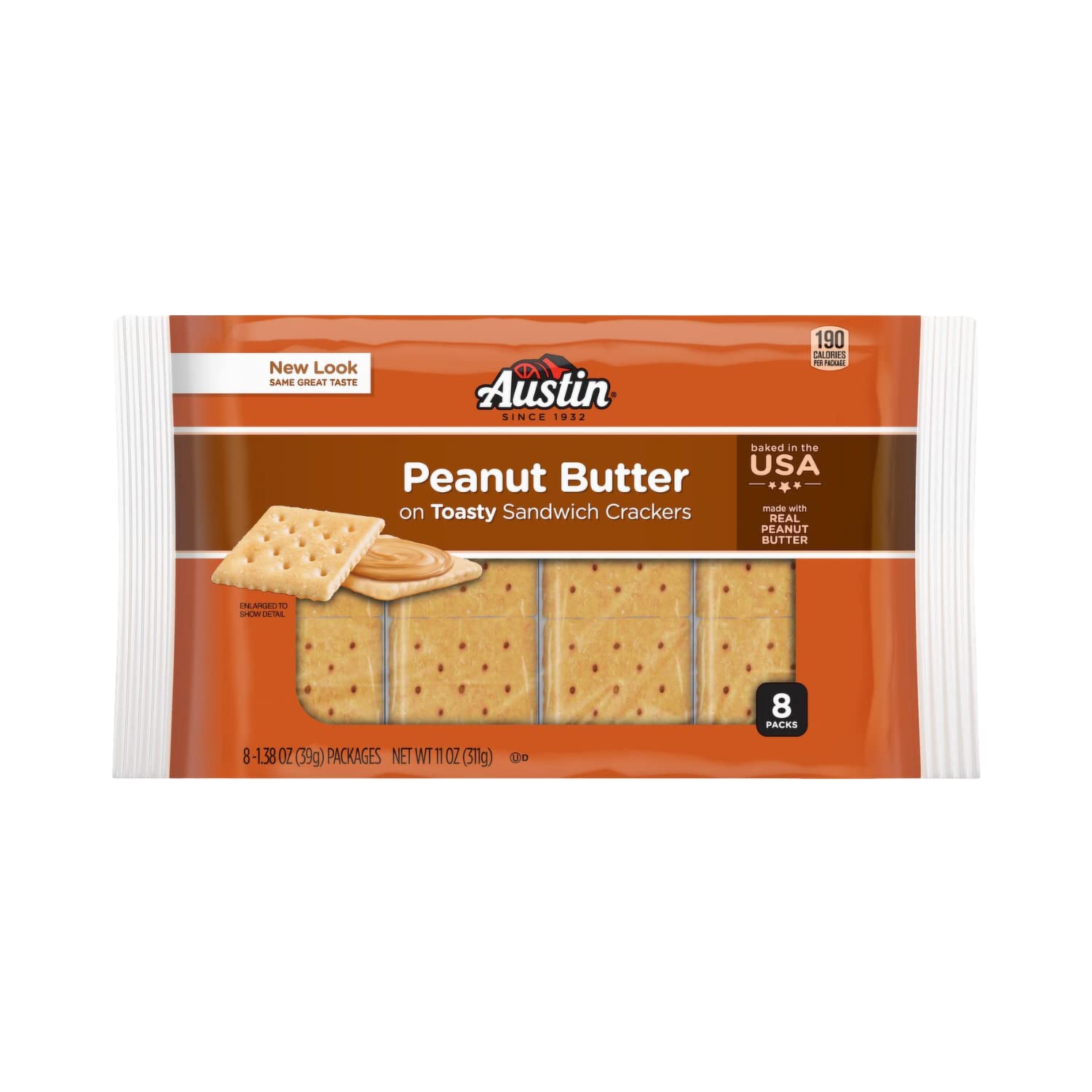 Peanut Butter Sandwich Crackers - Single Serve Snack Pack (11 oz) | Toasty Crackers for Office, School & Kids Lunch | Perfect for On-the-Go Snacking & Lunchboxes