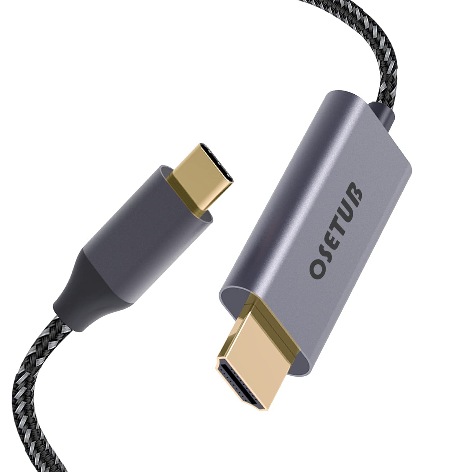 4K USB C to HDMI Cable 10ft - High Speed Braided USB Type C to HDMI Adapter for MacBook Pro/Air 2023, iPhone 15 Pro/Max, iPad Pro 2021, Galaxy S23 - Connect Laptop & Phone to TV/Monitor for Work, Gaming & Streaming