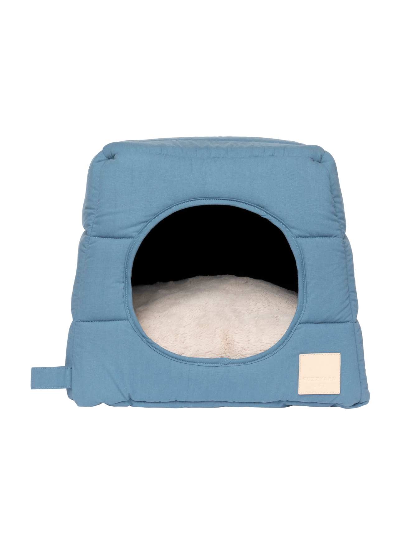 Fuzzyard Life Cat Cubby Pet Bed - Soft & Cozy French Blue Cat House for Small to Medium Cats - Perfect for Indoor Lounging, Napping & Playtime
