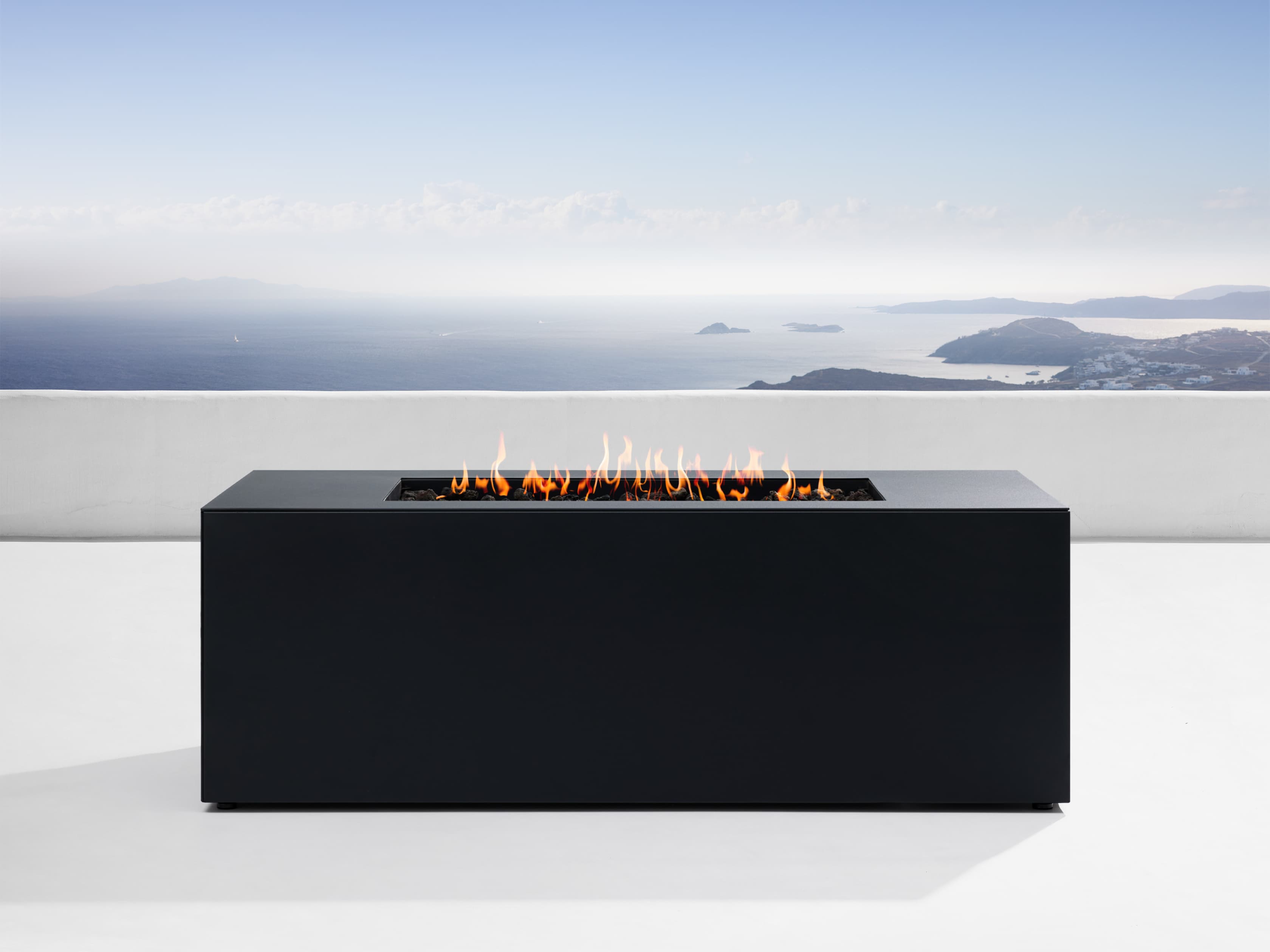 Rectangular Natural Gas Fire Pit - Outdoor Patio Heater for Backyard, Garden & Camping - Durable Stainless Steel Design - Perfect for Gatherings & Relaxation