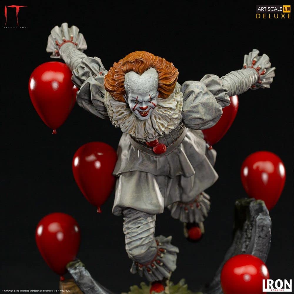 Pennywise Deluxe Statue - IT Movie Collectible - 1/10 Art Scale Figure for Horror Fans & Home Decor