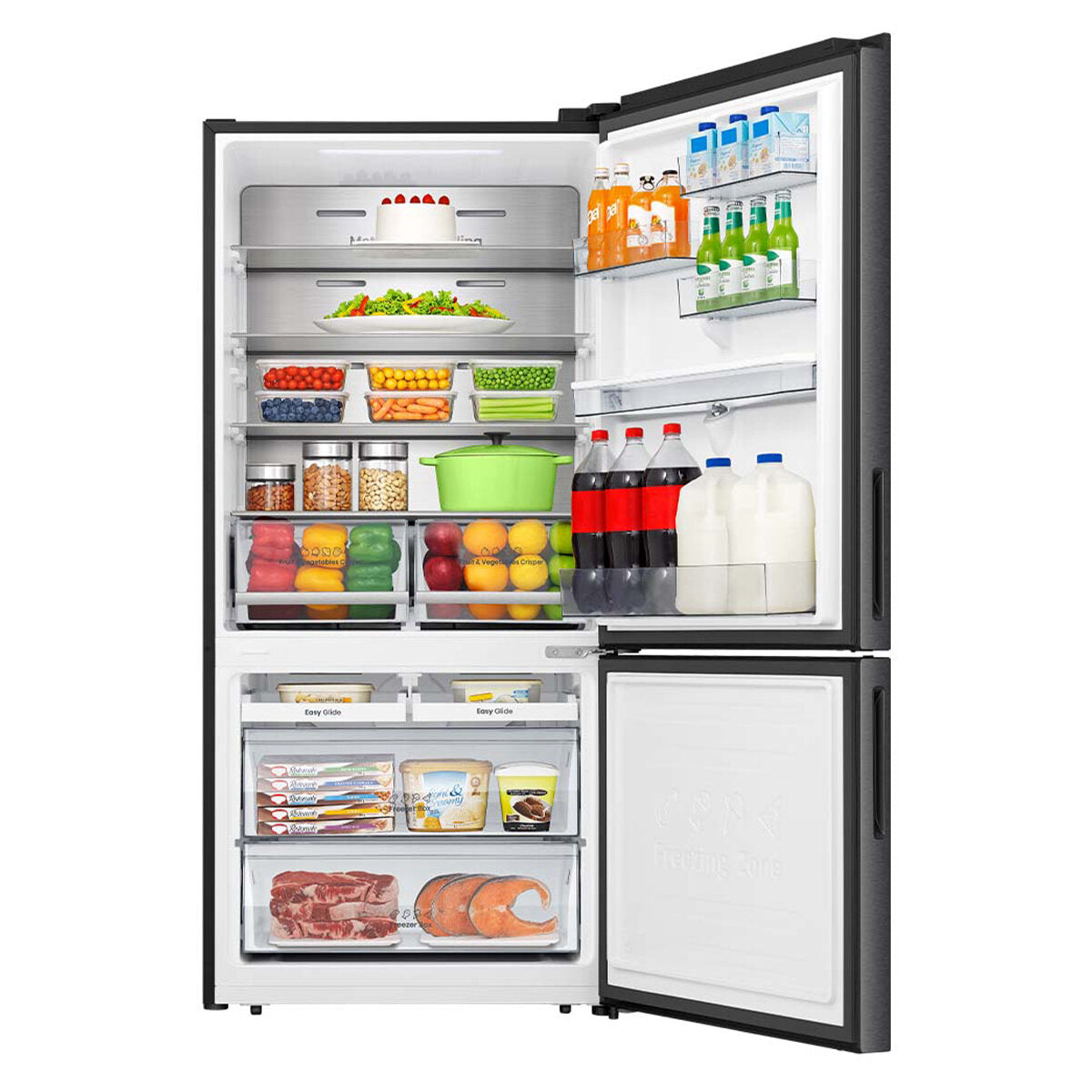 Brand New Hisense 500L PureFlat Bottom Mount Refrigerator with Non-Plumbed Water Dispenser - Dark Stainless Steel HRBM500TBW [3 Year Warranty] - Perfect for Modern Kitchens, Small Families & Energy-Efficient Homes