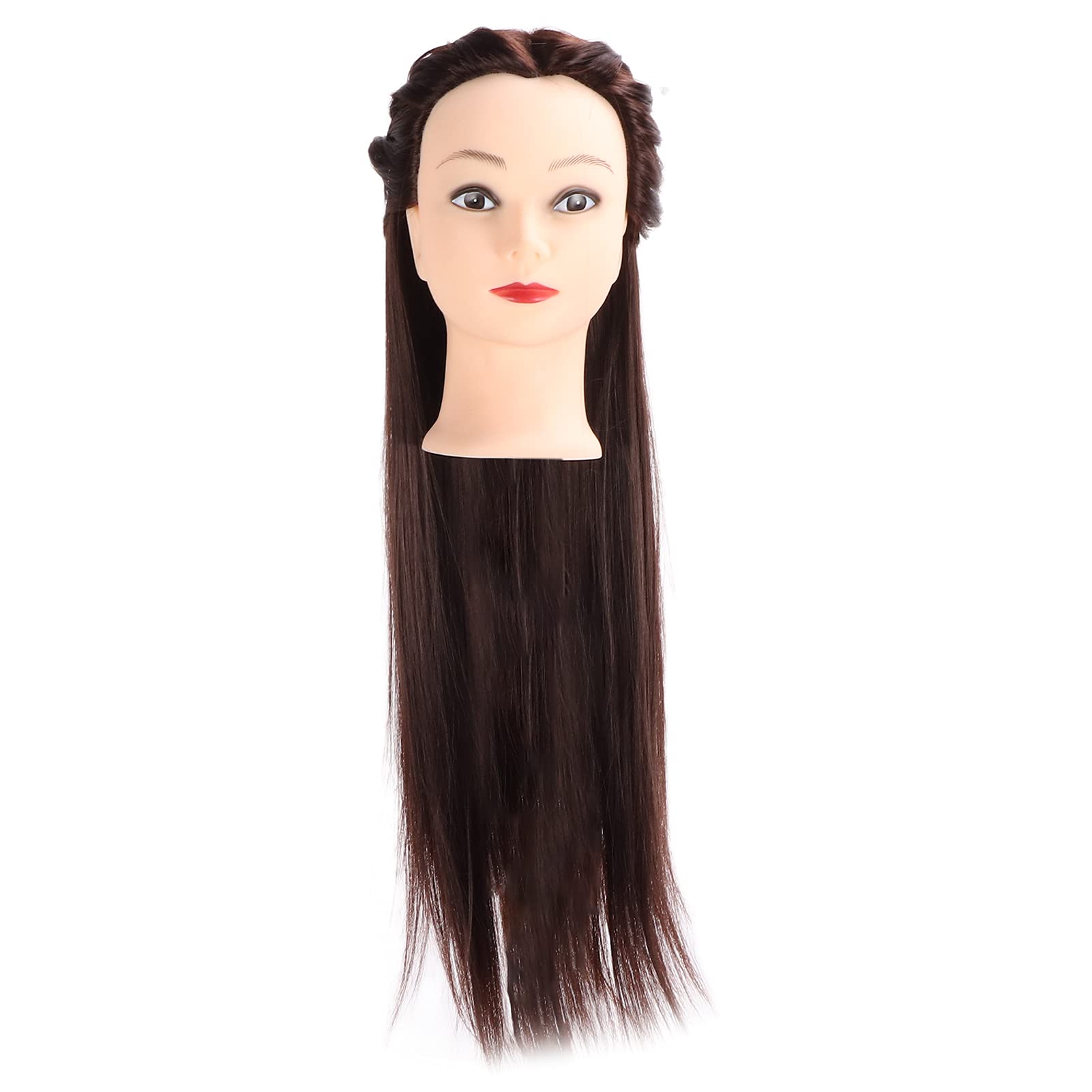 Professional Long Hair Mannequin Head for Hair Braiding Practice & Cosmetology Training - Salon Quality Styling Head with Dark Brown Hair - Perfect for Hairdressers, Beauty Schools & Home Practice