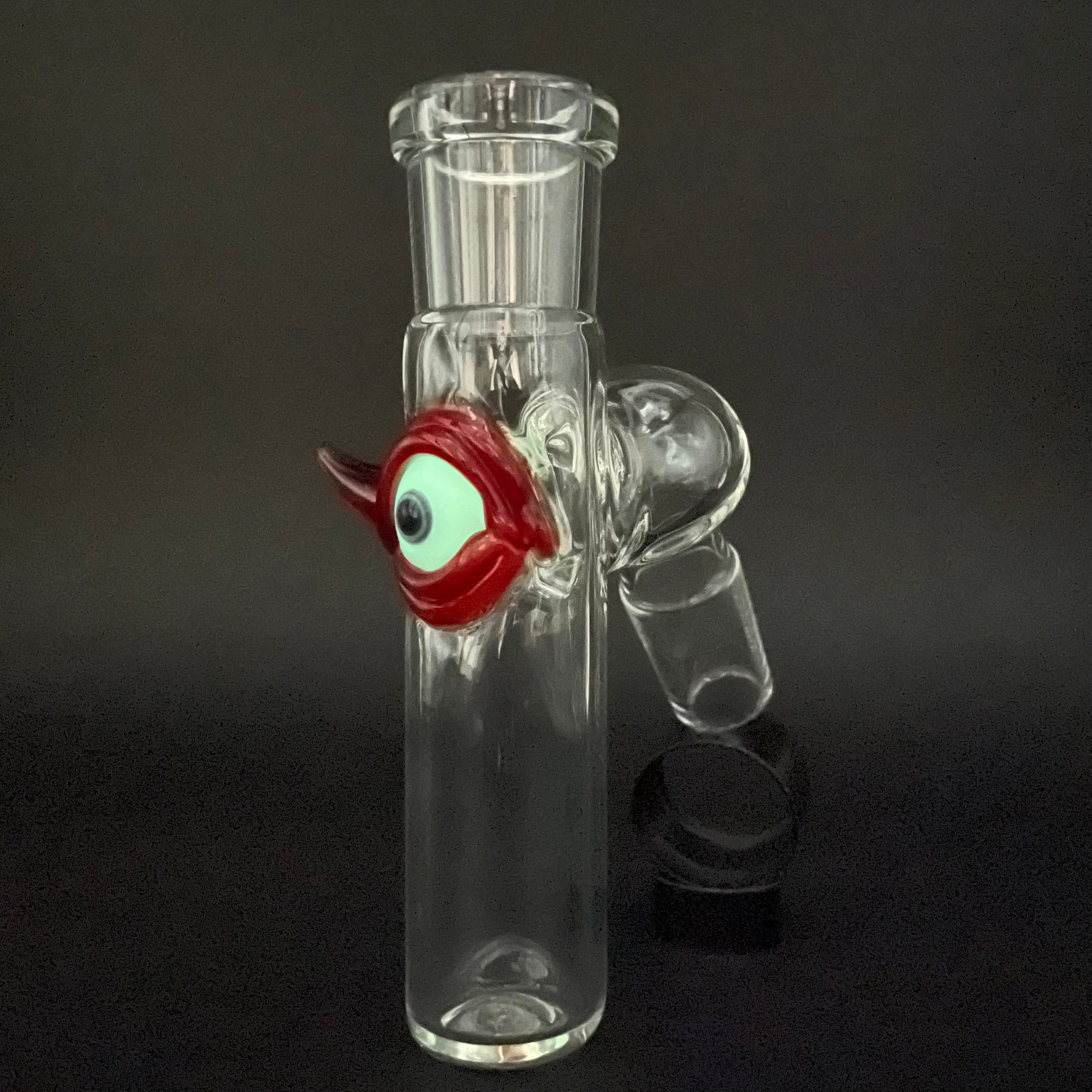 18mm 45° Simple Ash Catcher with Eye Perc - Premium Glass Water Pipe Accessory for Smooth Smoking Experience | Perfect for Bongs, Dab Rigs & Herbal Vaporizers
