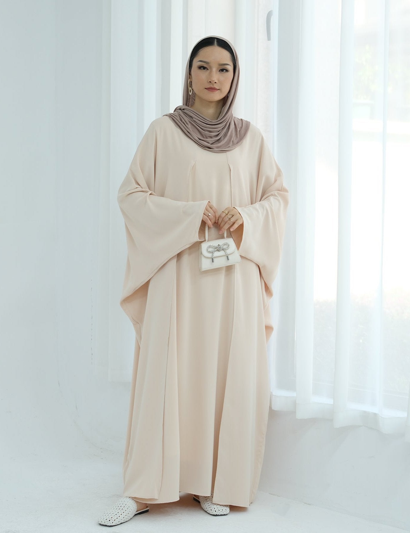 Stylish Izzy 2-in-1 Abaya Combo in Beige - Perfect for Prayer, Modest Fashion & Everyday Wear