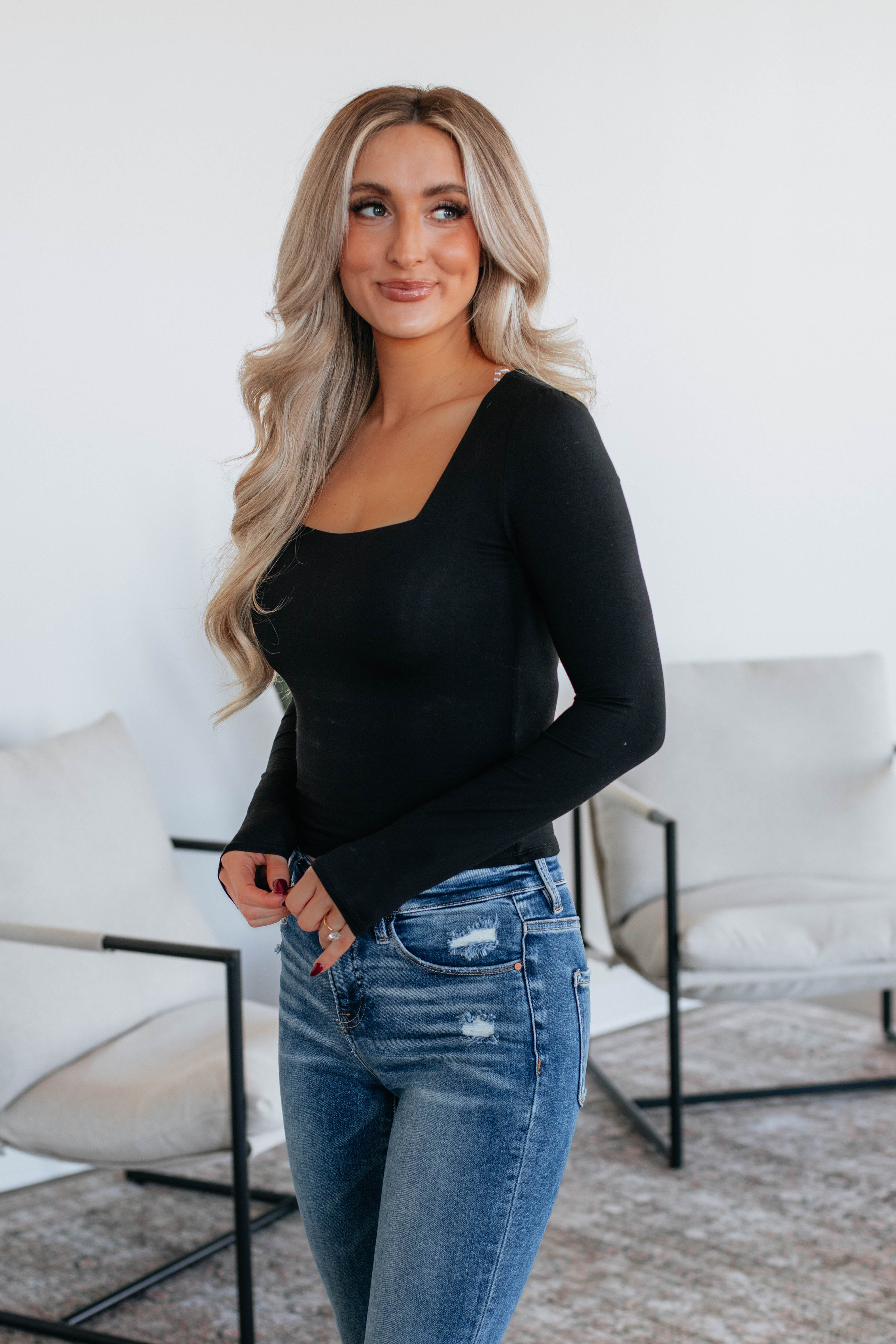 Collyns Basic Top for Women - Soft Stretch Black T-Shirt - Casual Wear, Layering & Everyday Outfits