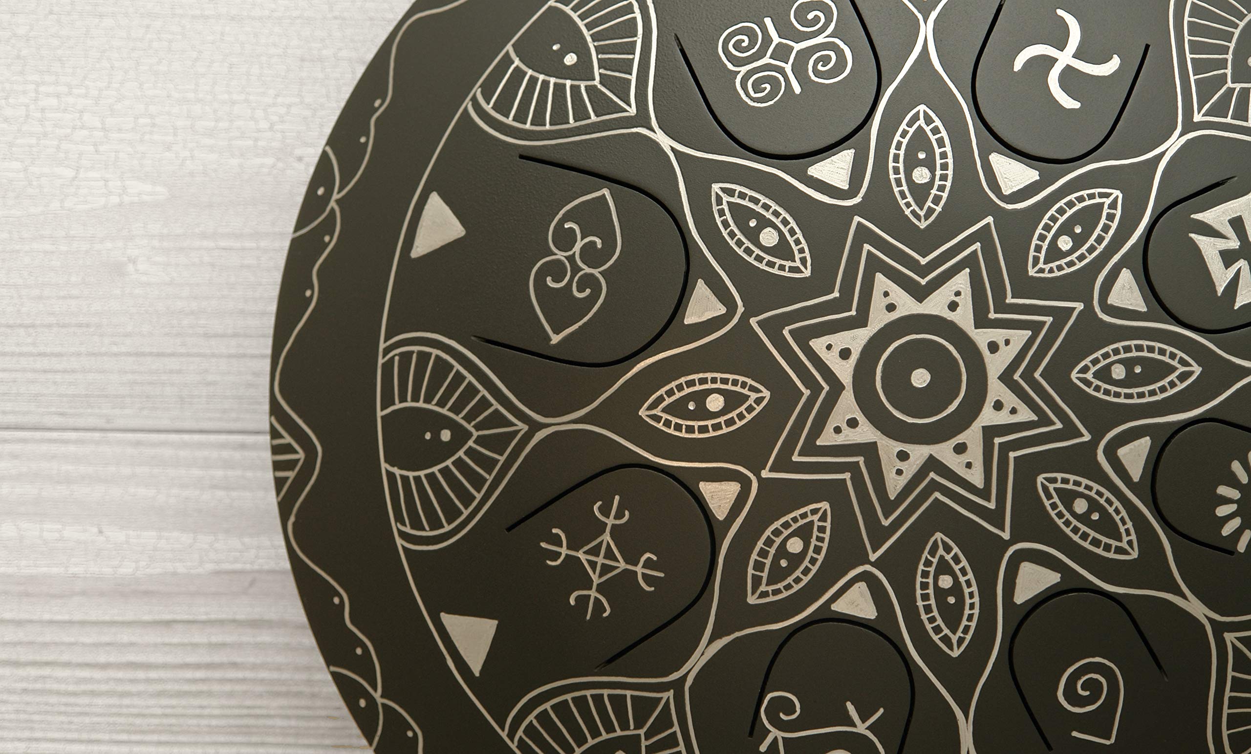 GUDA DRUM Freezbee African Handpan Steel Tongue Drum with FREE Mallets - Best Musical Instrument for Meditation, Yoga & Sound Therapy - Perfect for Beginners, Professionals & Music Lovers