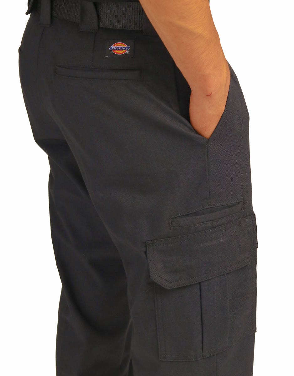 Dickies Regular Fit Twill Cargo Pants for Men - Durable Work Pants with Multiple Pockets - Black - Ideal for Construction, Hiking & Outdoor Activities