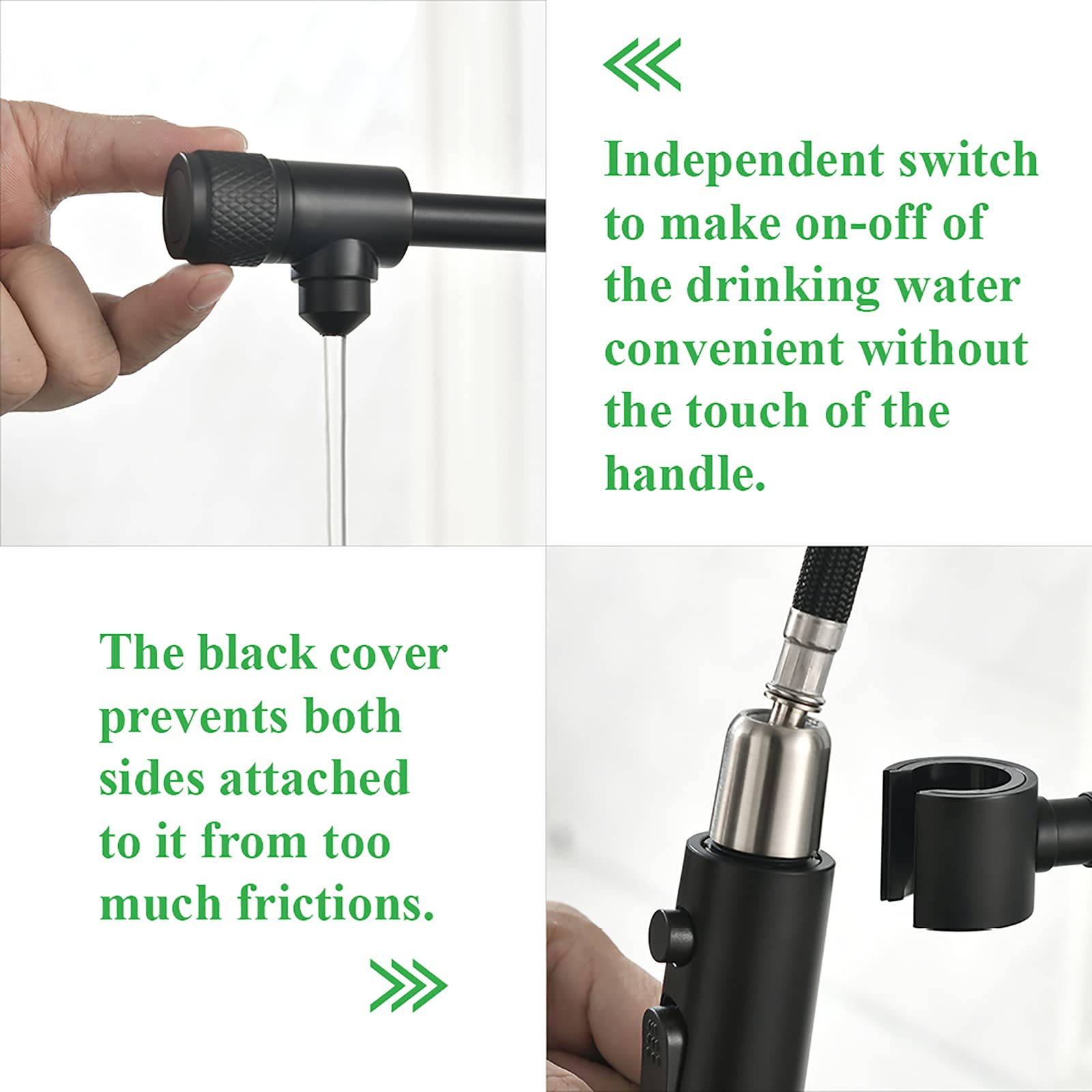 Premium Matte Black Stainless Steel Pull-Down Kitchen Faucet with Water Filtration - High Arc Bar Sink Faucet for Modern Home & Commercial Use (Model PB1030) - Perfect for Drinking Water, Cooking, and Dishwashing