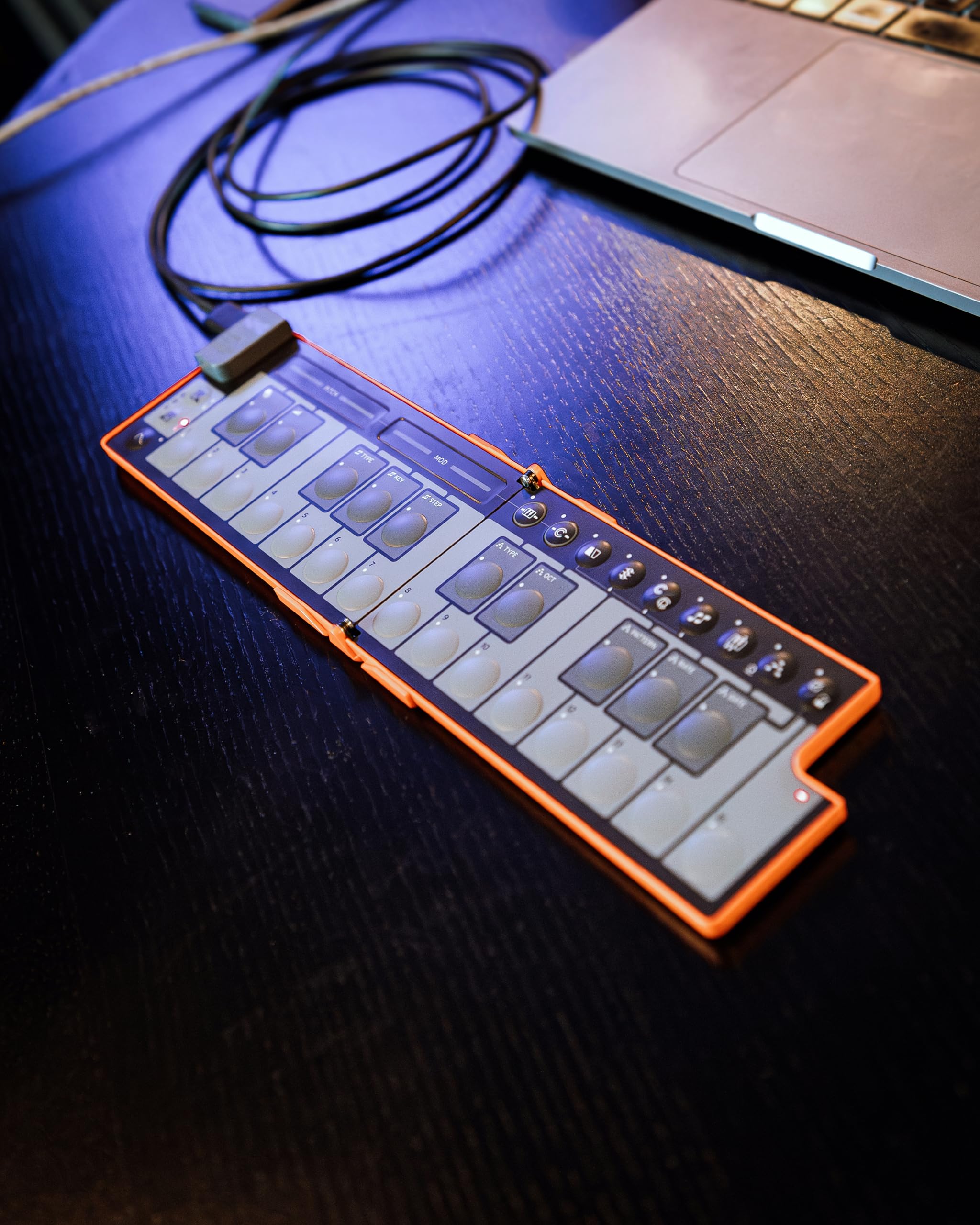 Korg nanoKEY Fold 25-Key Foldable MIDI Keyboard Controller with USB-C & TRS-MIDI - Portable Music Production for Home Studio, Travel & Live Performances (Lava Orange)