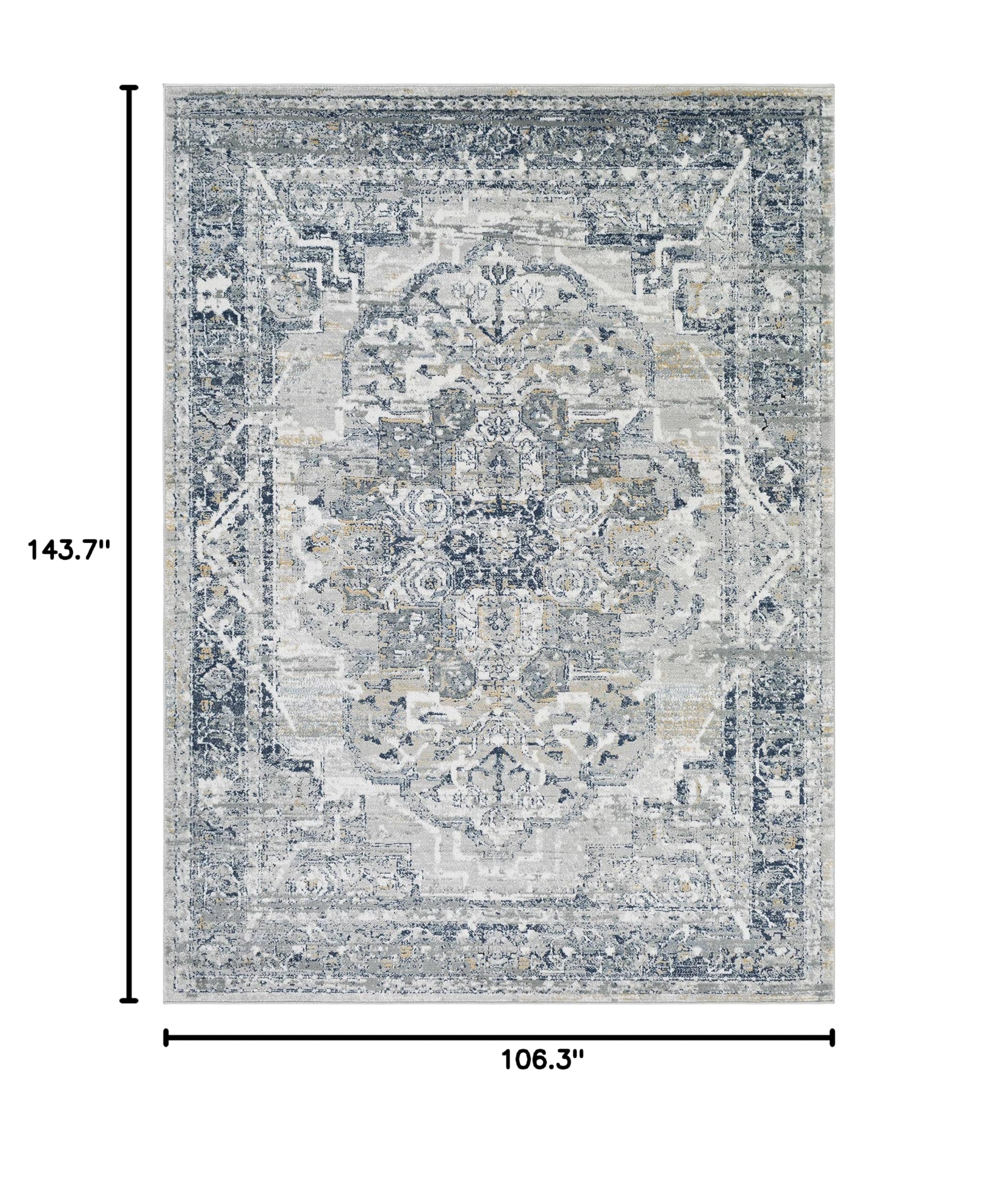 Premium Hauteloom Allerton Traditional Area Rug - 9' x 12' - Soft Beige, Gray & Blue - Perfect for Living Room, Bedroom & Home Decor - Adds Elegance & Comfort to Any Space