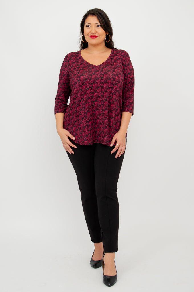 Jackie 3/4 Sleeve Bamboo Top for Women - Soft & Breathable Bazar Style Blouse - Perfect for Yoga, Work & Casual Wear